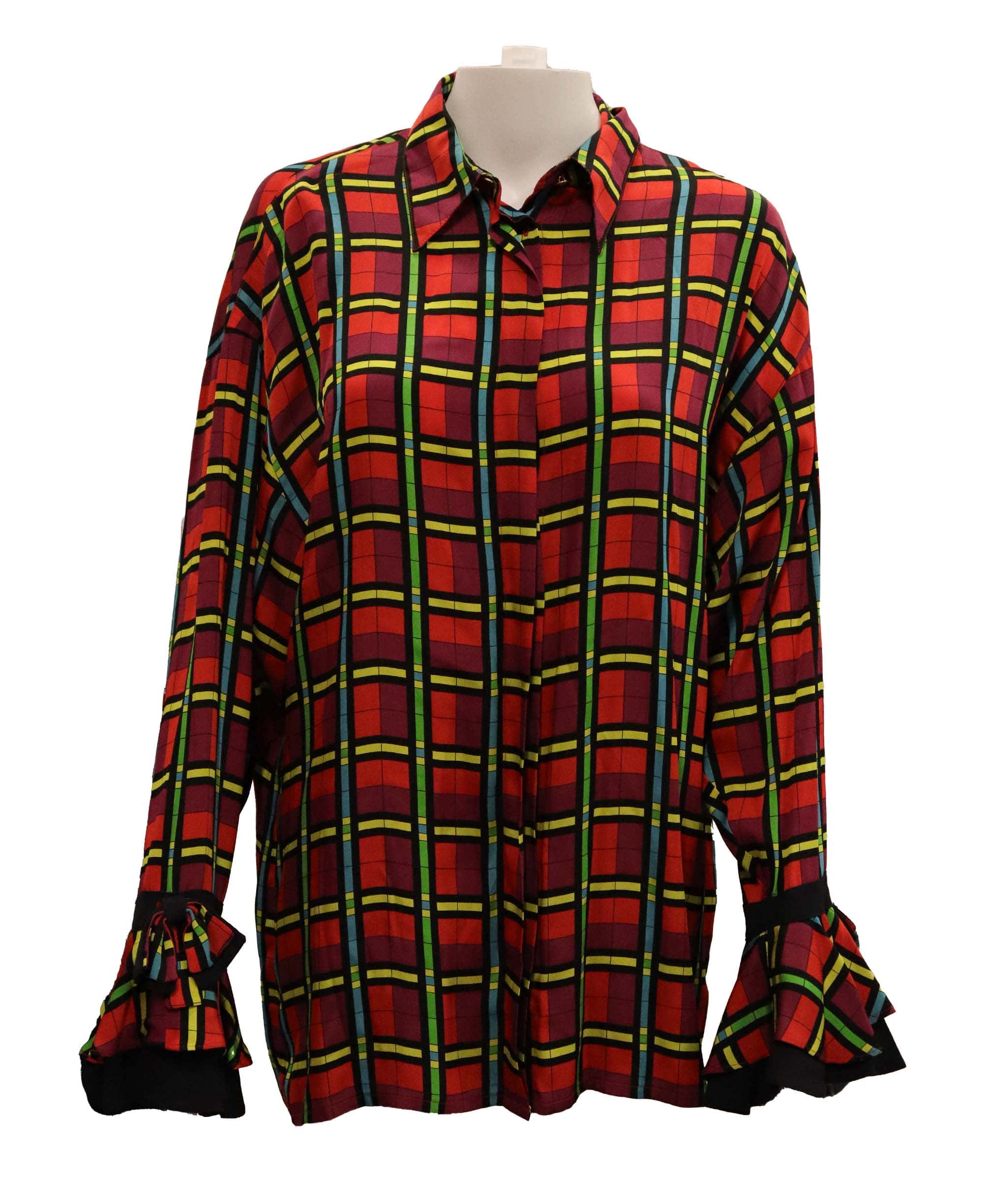 Versace versace plaid silk shirt AGC2976