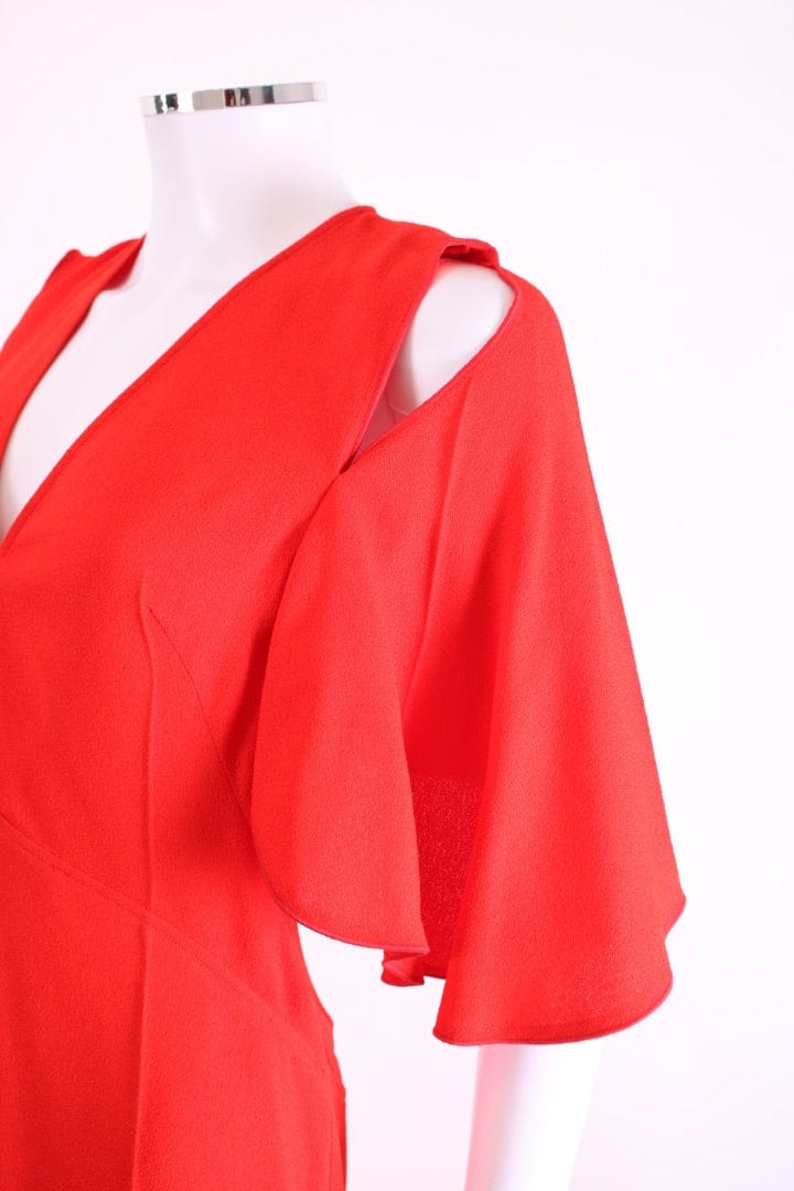 Victoria Beckham Victoria Beckham Keyhole V Neck Dress Red 12