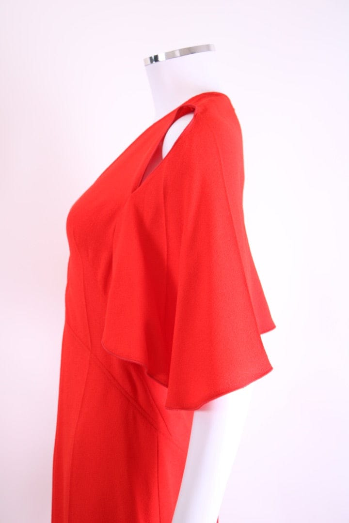 Victoria Beckham Victoria Beckham Keyhole V Neck Dress Red 12