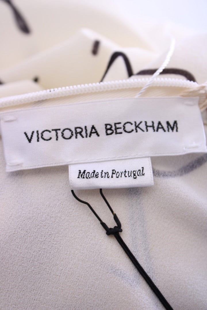 Victoria Beckham Victoria Beckham Scribble Print Crepe Dress White/ Black 10