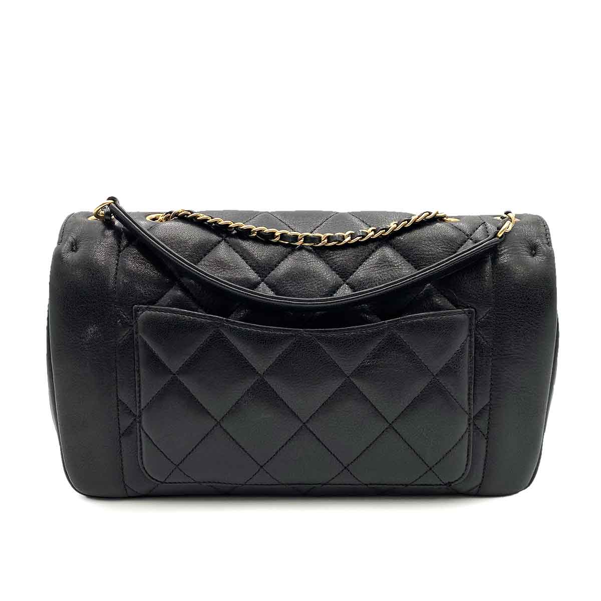 VINTAGE LOVER PURPOSE CHANEL DIANA NEW MODEL MEDIUM CHAIN SHOULDER BAG BLACK LAMB SKIN 90225678