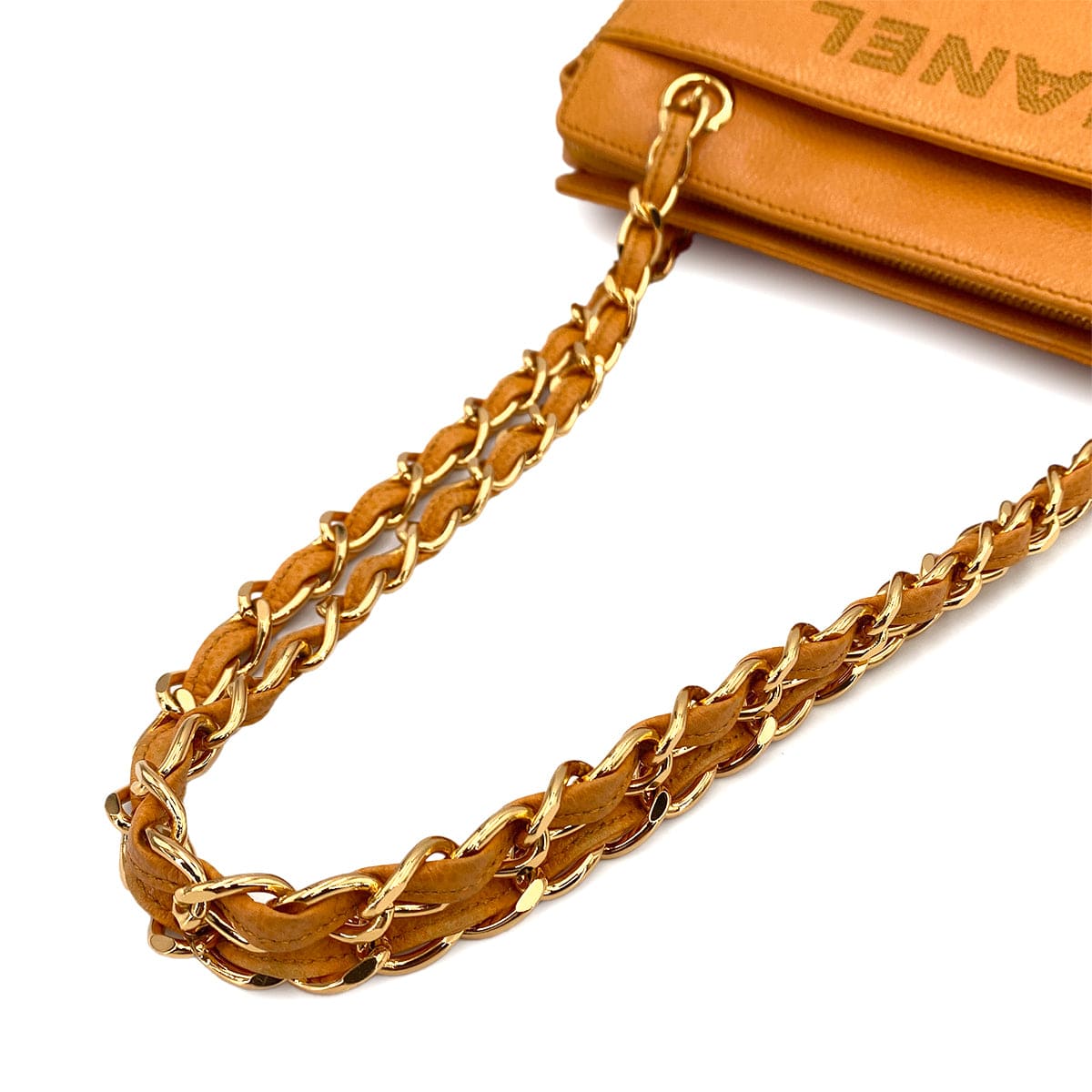 VINTAGE LOVER PURPOSE CHANEL VINTAGE CHAIN TOTE BAG ORANGE CAVIAR SKIN 90249812