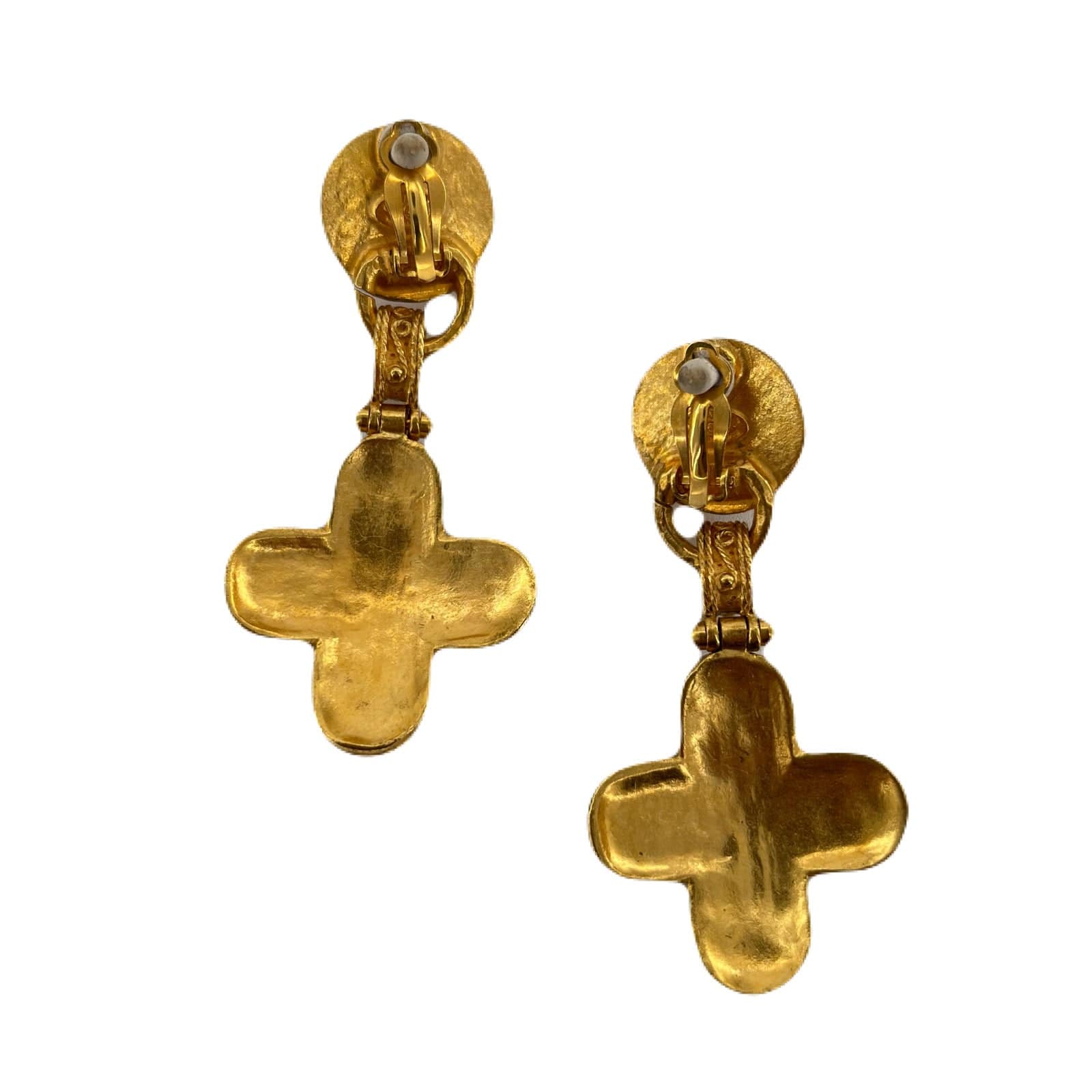 VINTAGE LOVER PURPOSE CHANEL VINTAGE EARRINGS CLOVER MOTIF FAKEPEARL COCOMARK ACCESSORY 94A 90215591