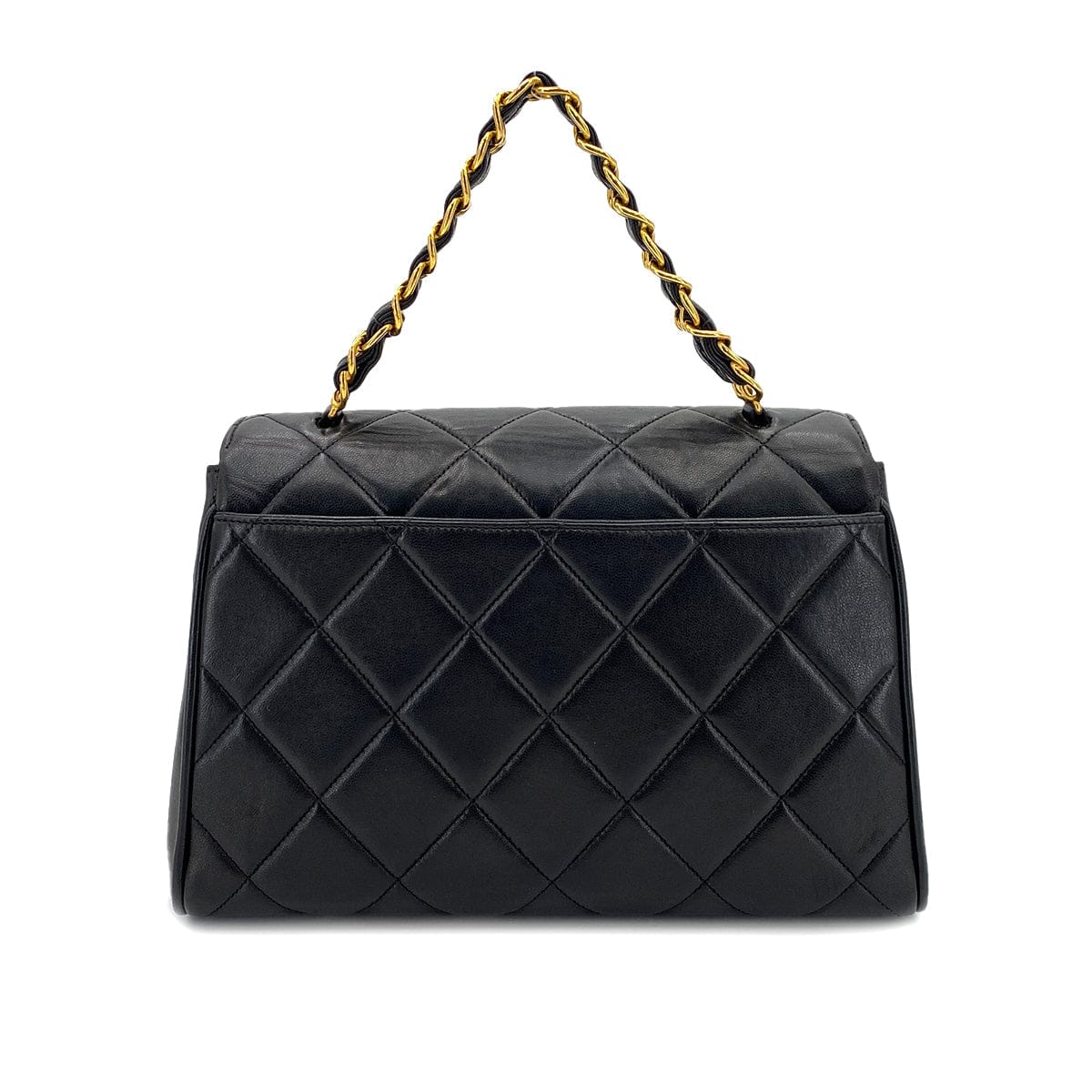 VINTAGE LOVER PURPOSE CHANEL VINTAGE MATELASSE CHAIN HAND BAG BLACK LAMB SKIN 90247999