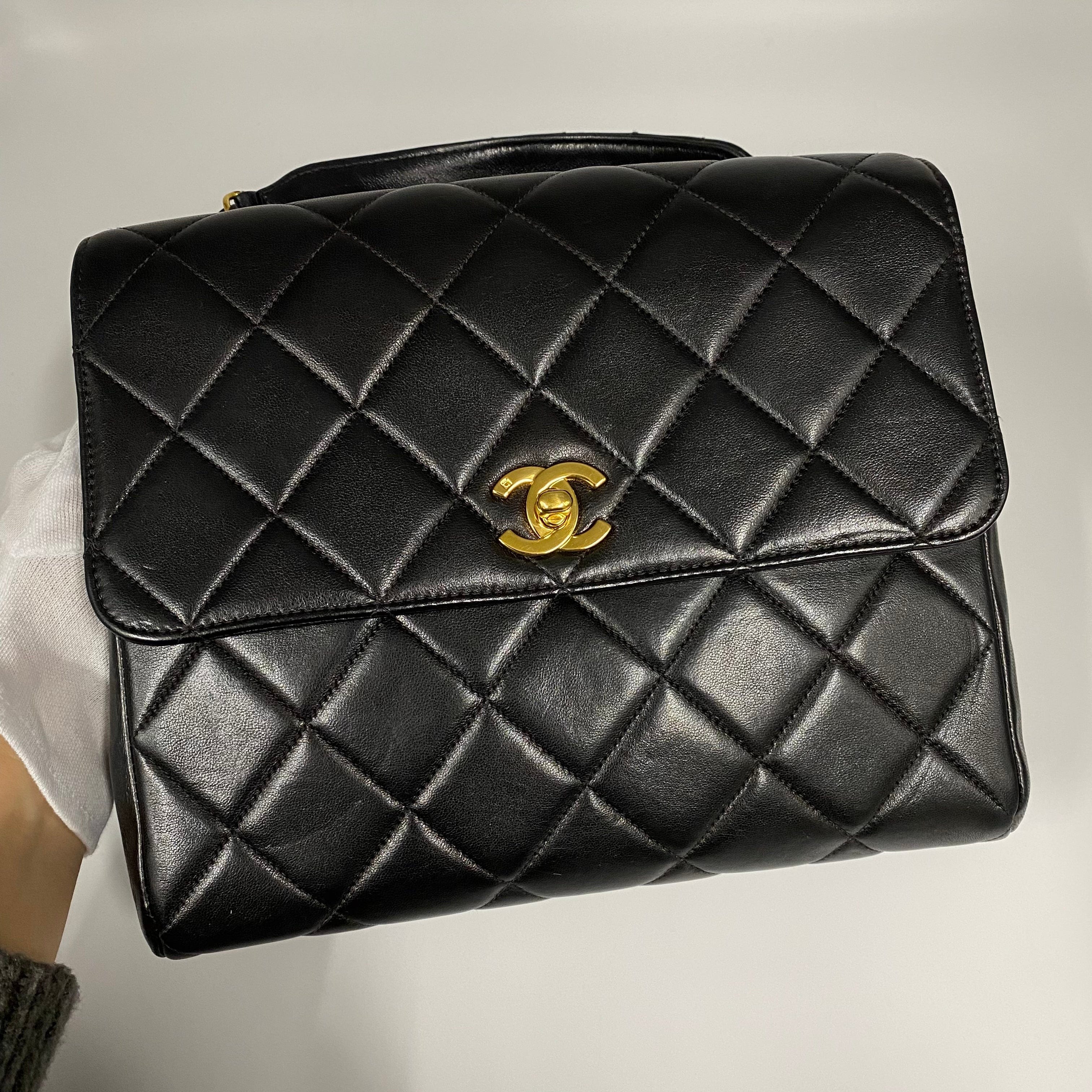 VINTAGE LOVER PURPOSE CHANEL VINTAGE MATELASSE CHAIN SHOULDER BAG BLACK LAMB SKIN 90215296