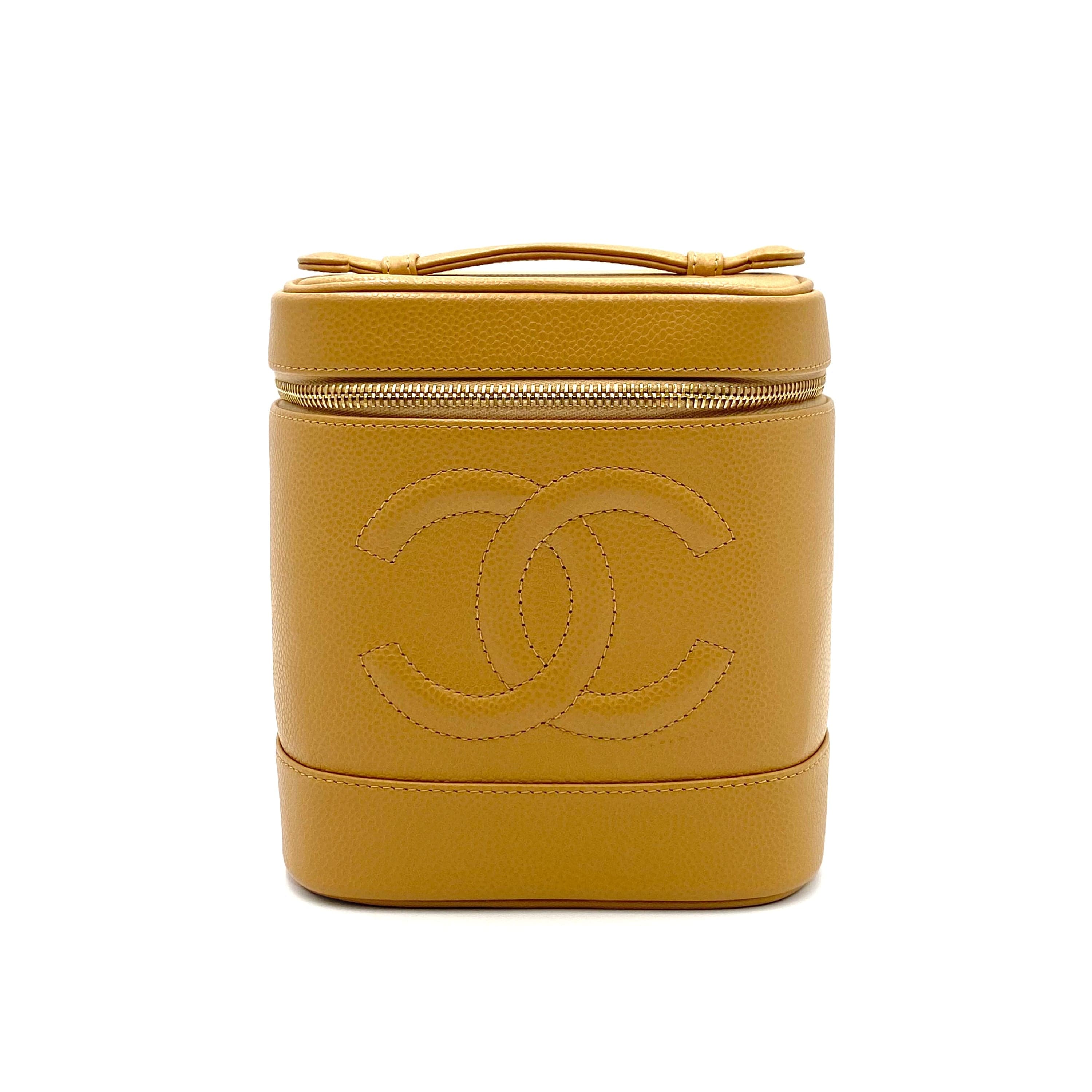 VINTAGE LOVER PURPOSE CHANEL VINTAGE VANITY HAND BAG BEIGE CAVIAR SKIN 90237373