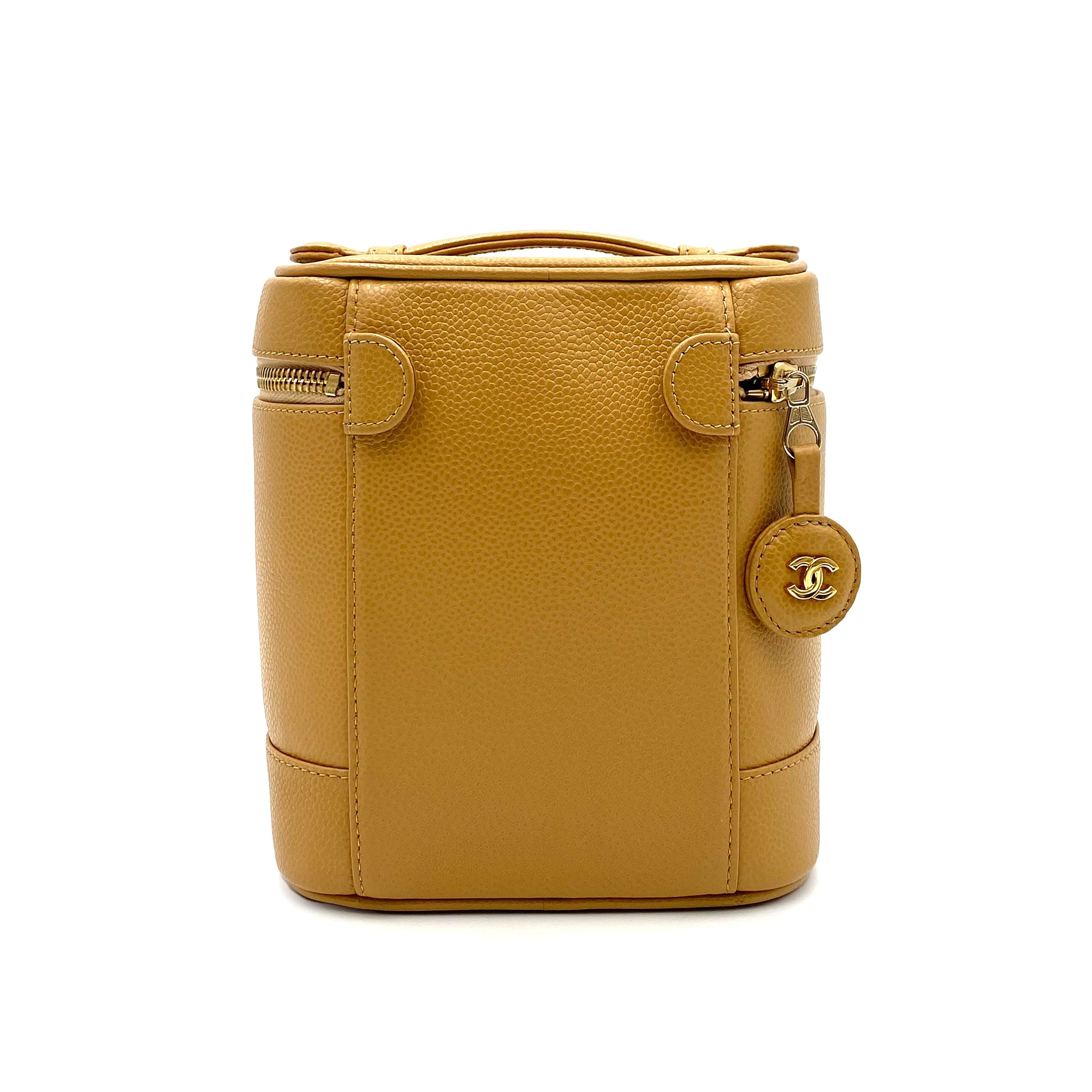 VINTAGE LOVER PURPOSE CHANEL VINTAGE VANITY HAND BAG BEIGE CAVIAR SKIN 90237373