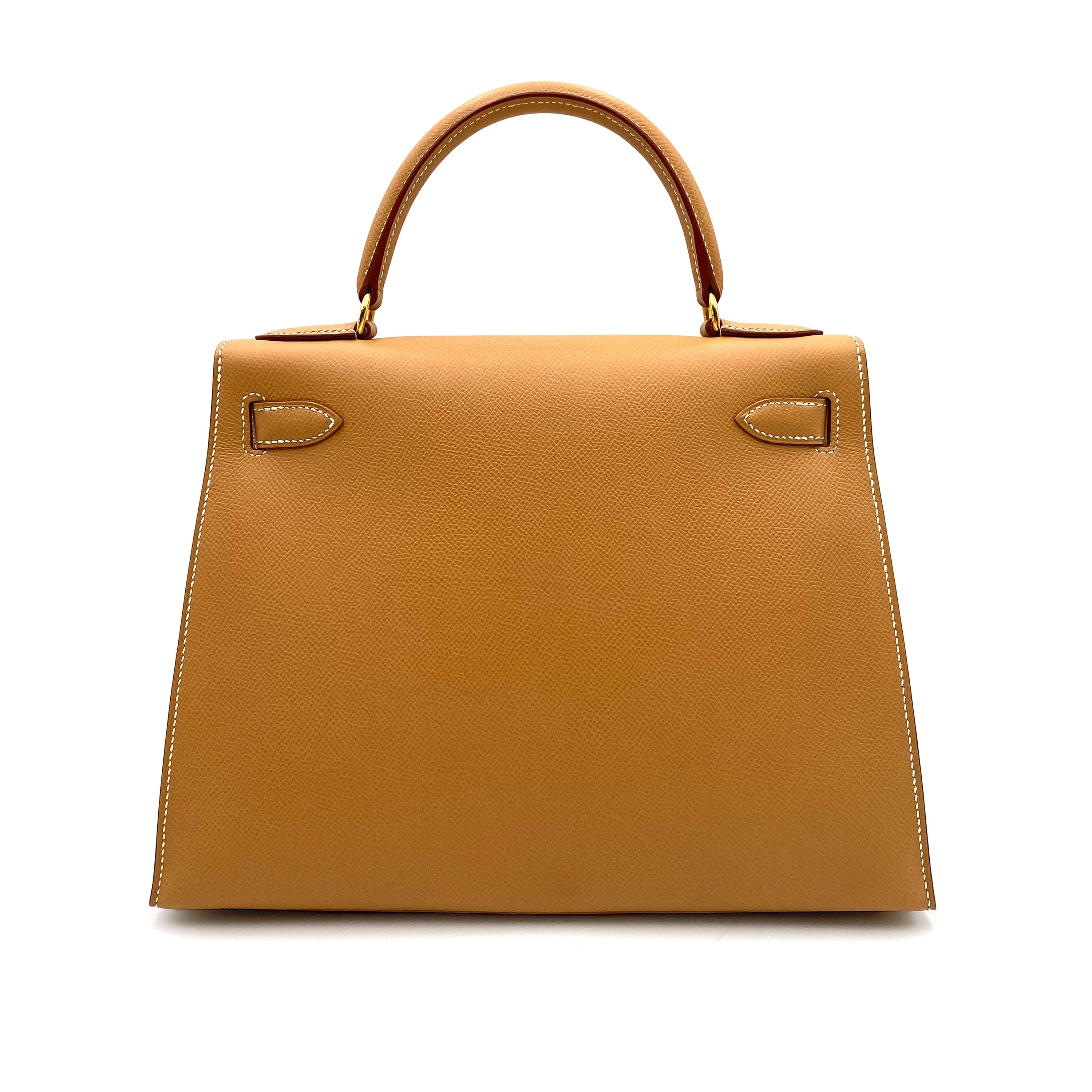 VINTAGE LOVER PURPOSE HERMES KELLY 28 SELLIER NATURAL COUCHEVEL HAND SHOULDER BAG □B 90236739