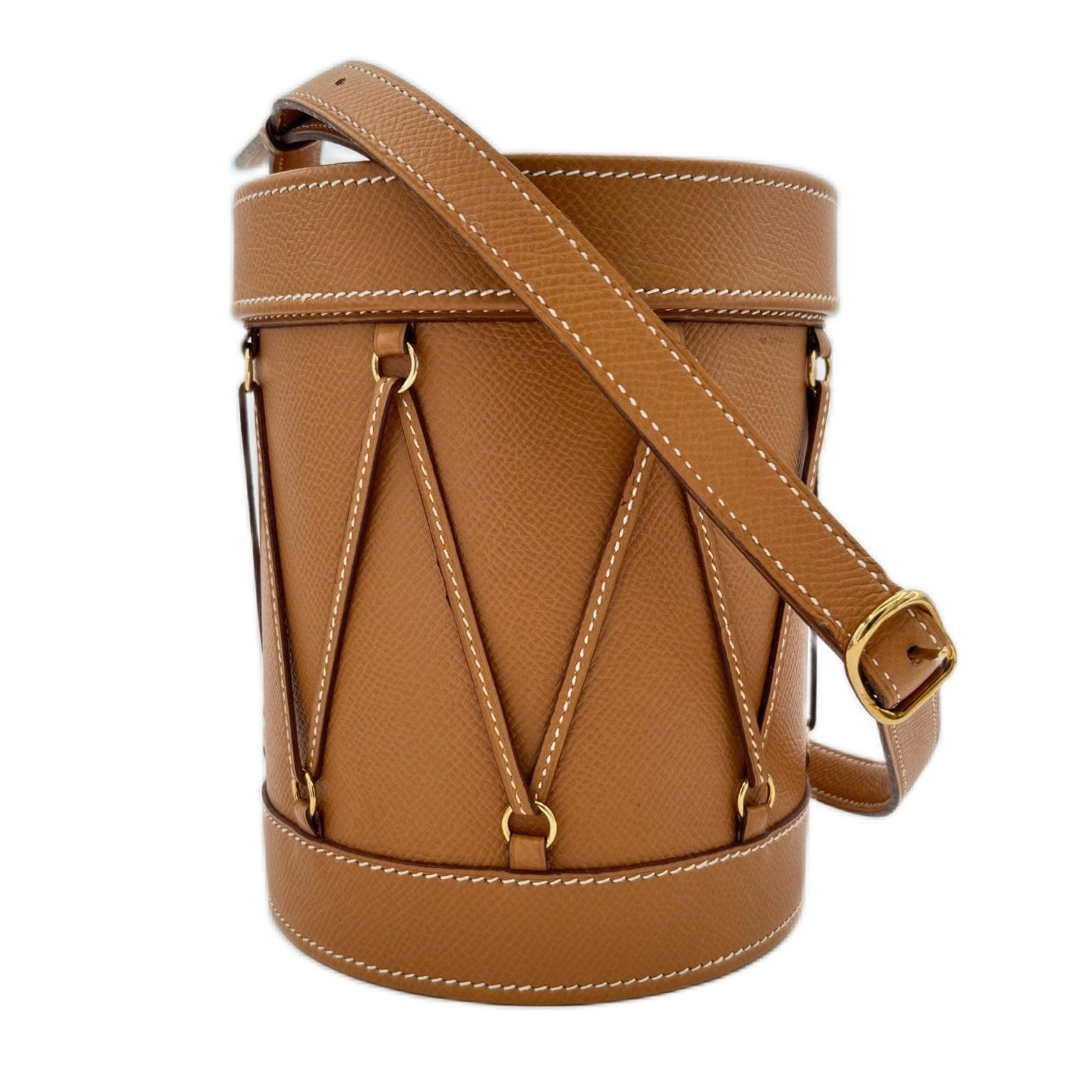 VINTAGE LOVER PURPOSE HERMES TAMBLE GOLD COUCHEVEL SHOULDER BAG 〇S 90208964