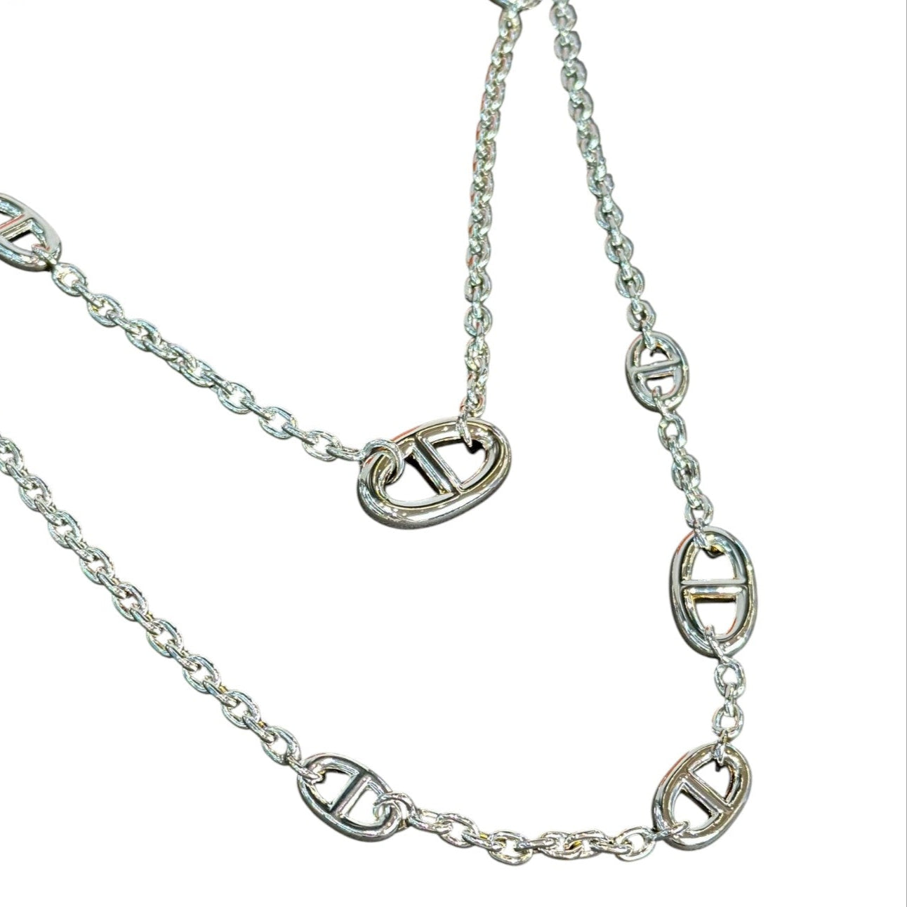Hermes Farandole Silver Long Necklace 160cm - in Box