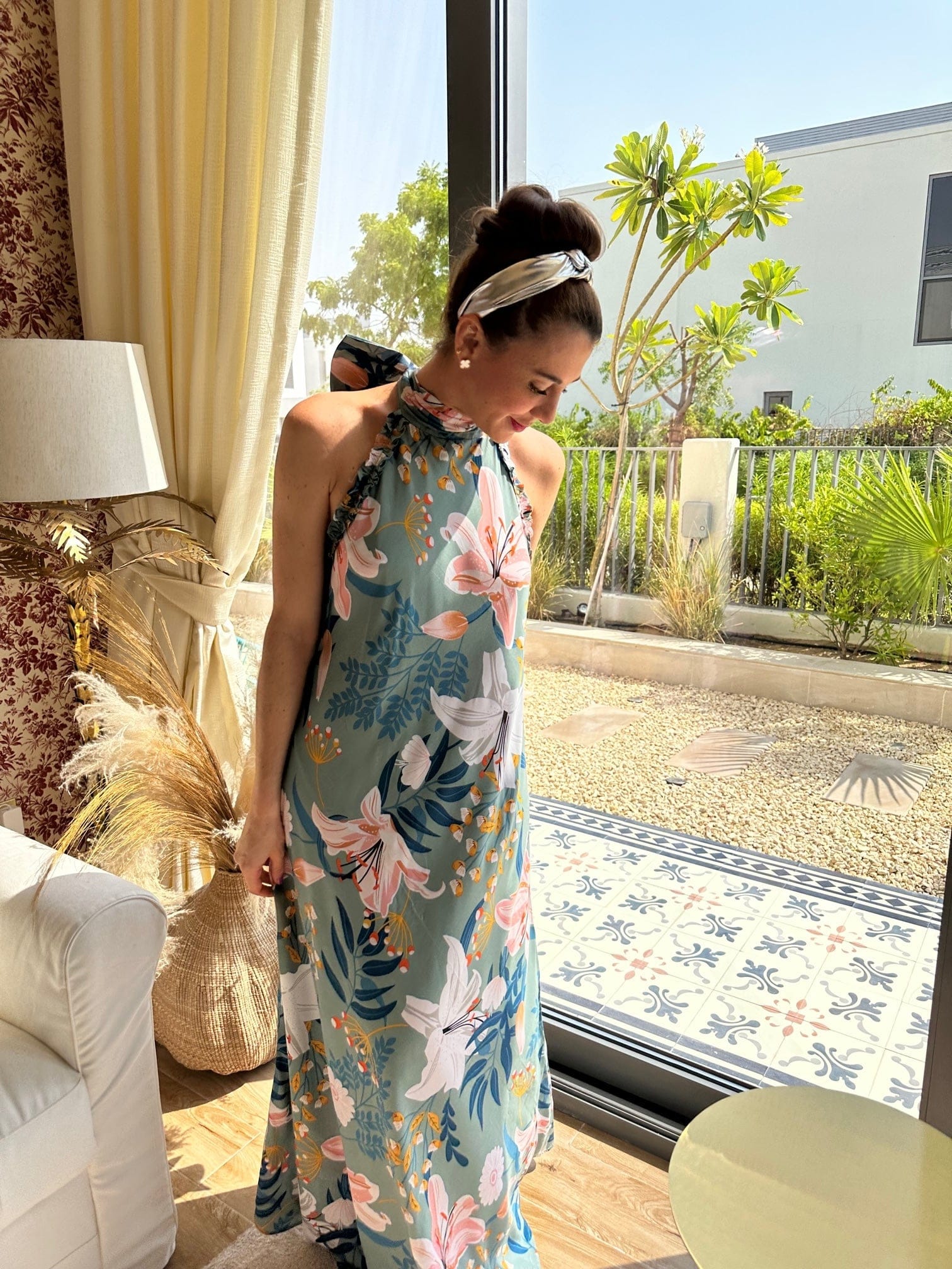 White Hello Haifa Printed Floral Dress | فستان نسائي Haifa