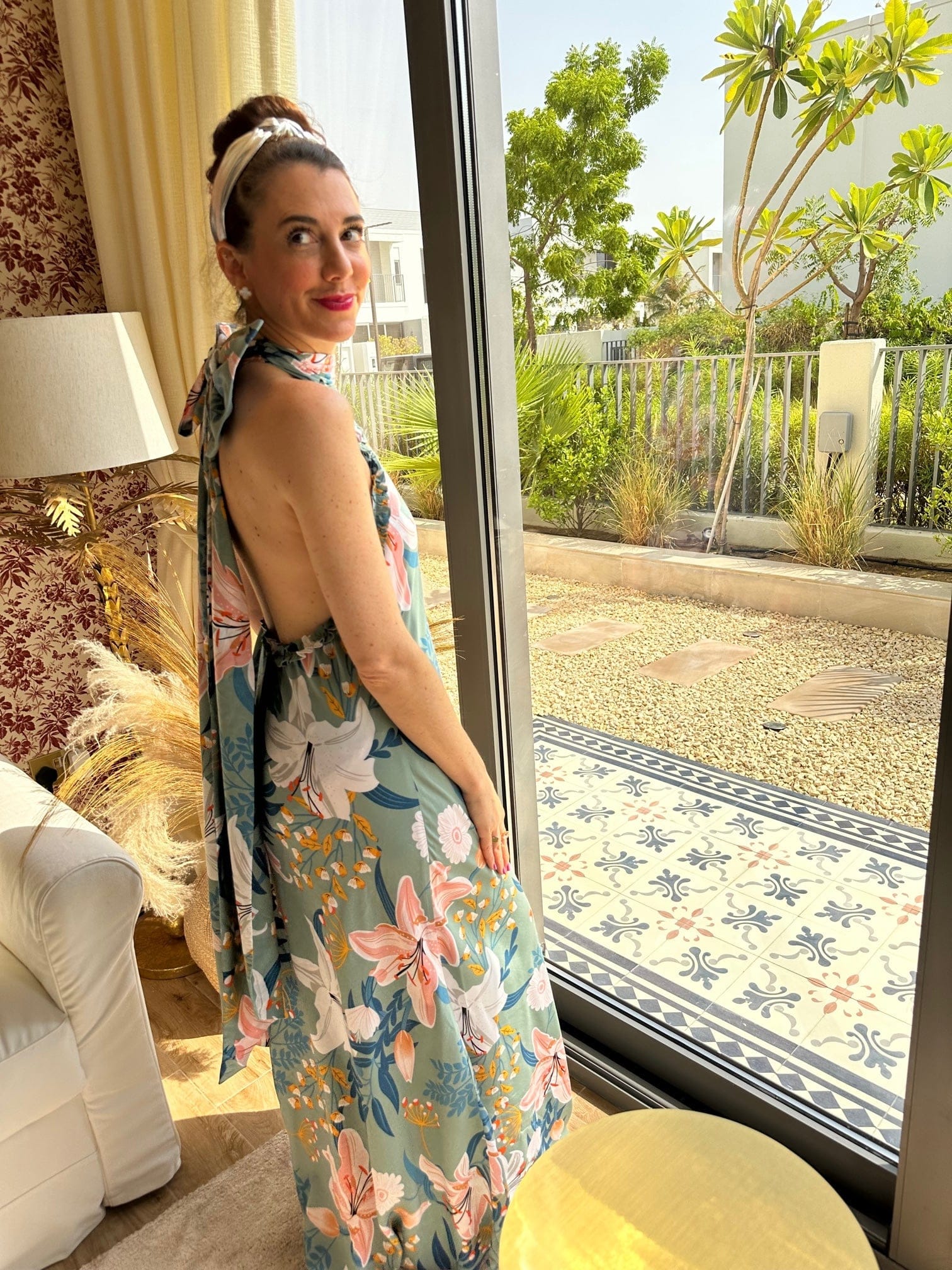 White Hello Haifa Printed Floral Dress | فستان نسائي Haifa