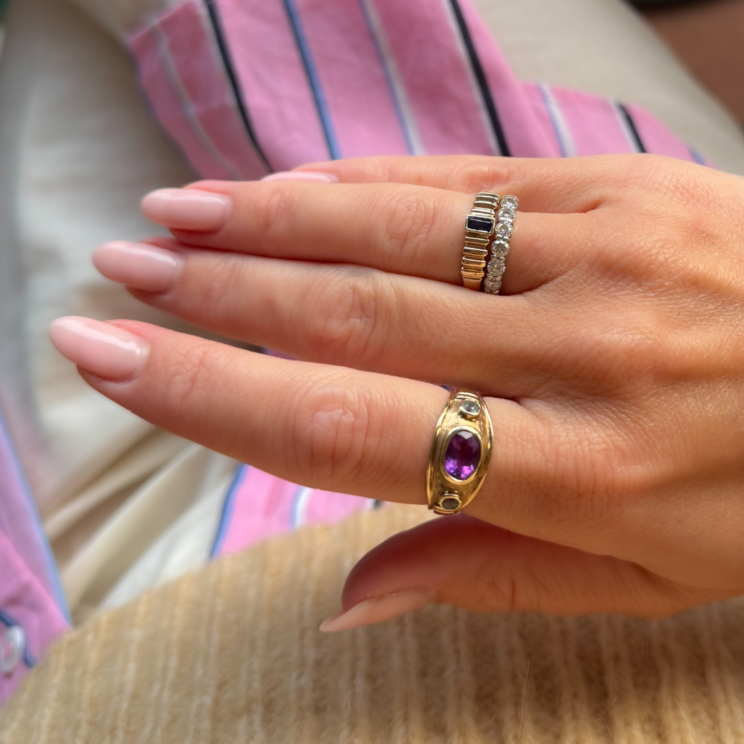 Willow Fine Jewellery 9ct Gold Vintage Sapphire Ring