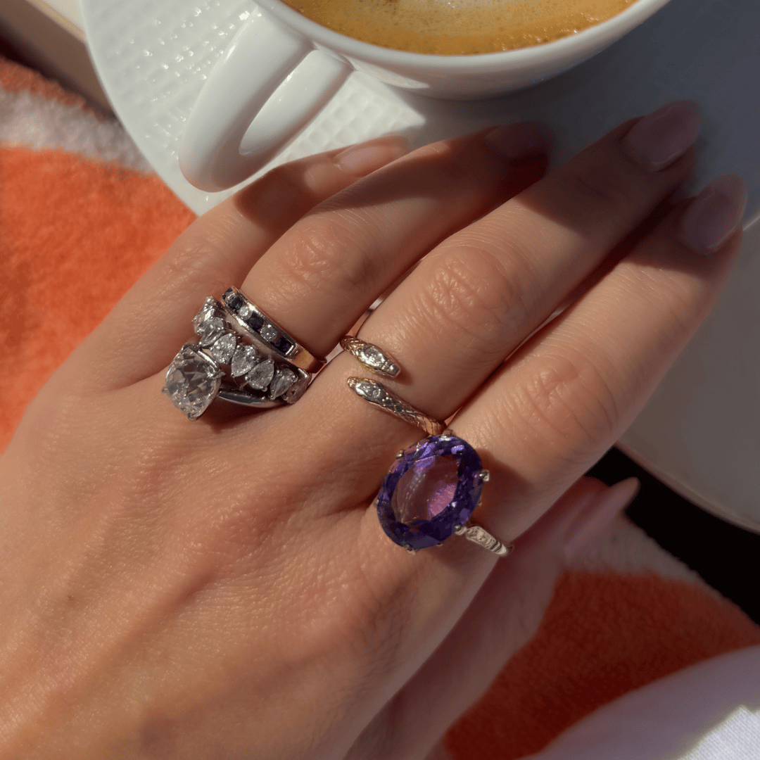 Willow Fine Jewellery 9ct Gold Diamond and Sapphire Eternity Ring