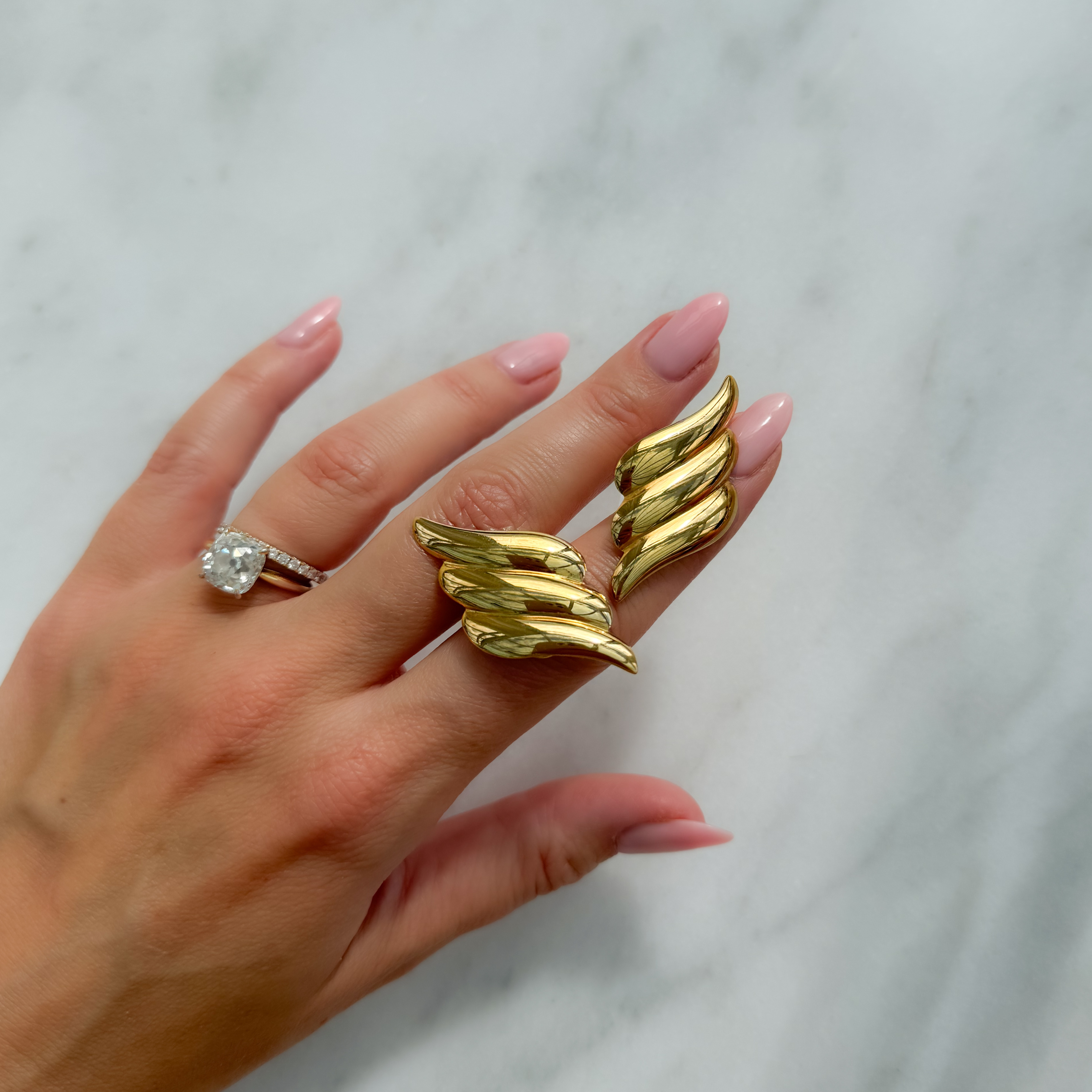 WillowFineJewellery Vintage Gold Wing Earrings