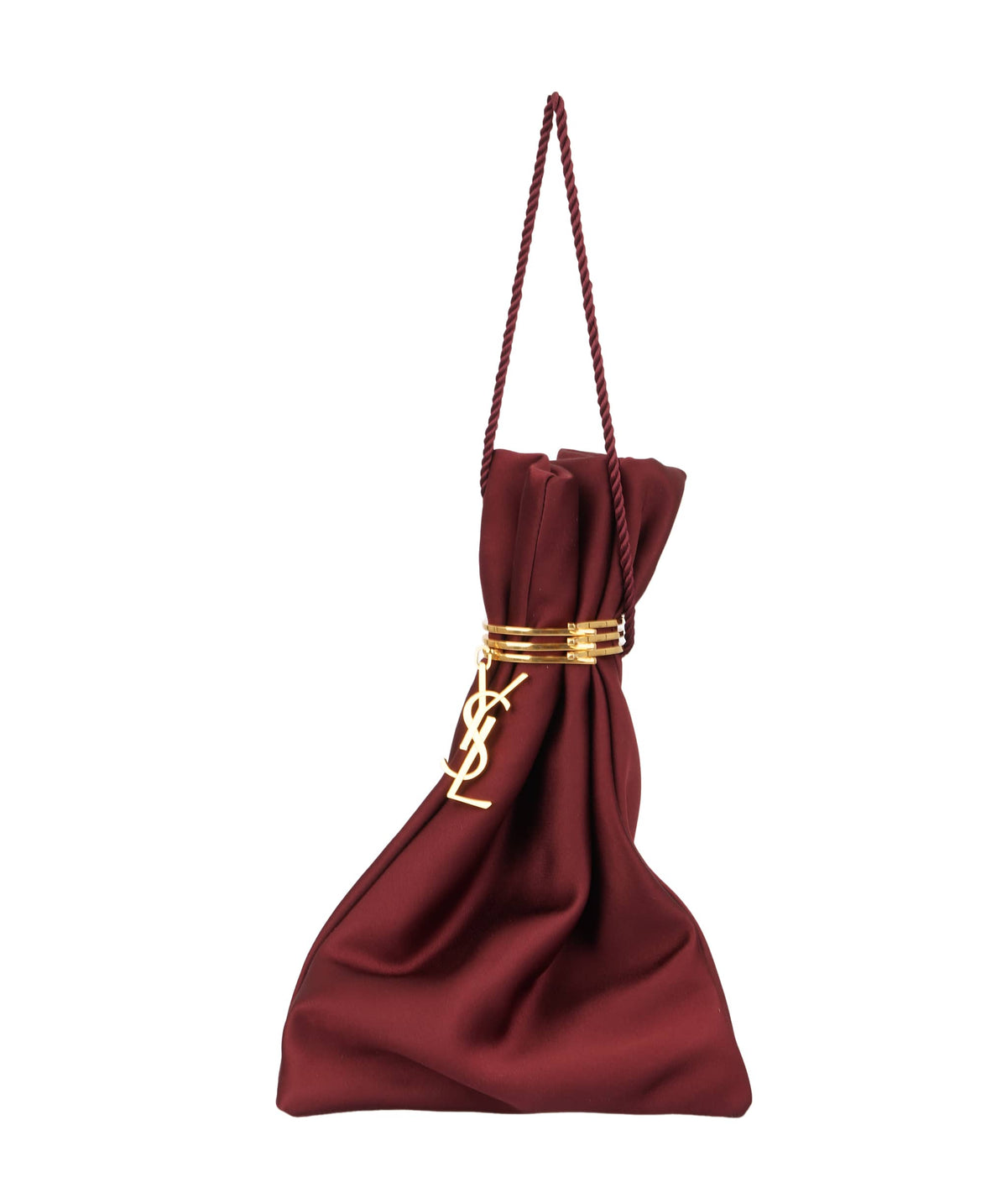 YSL Saint Laurent Satin Evening Clutch Bag with Gold-Tone Hardware ANL0123
