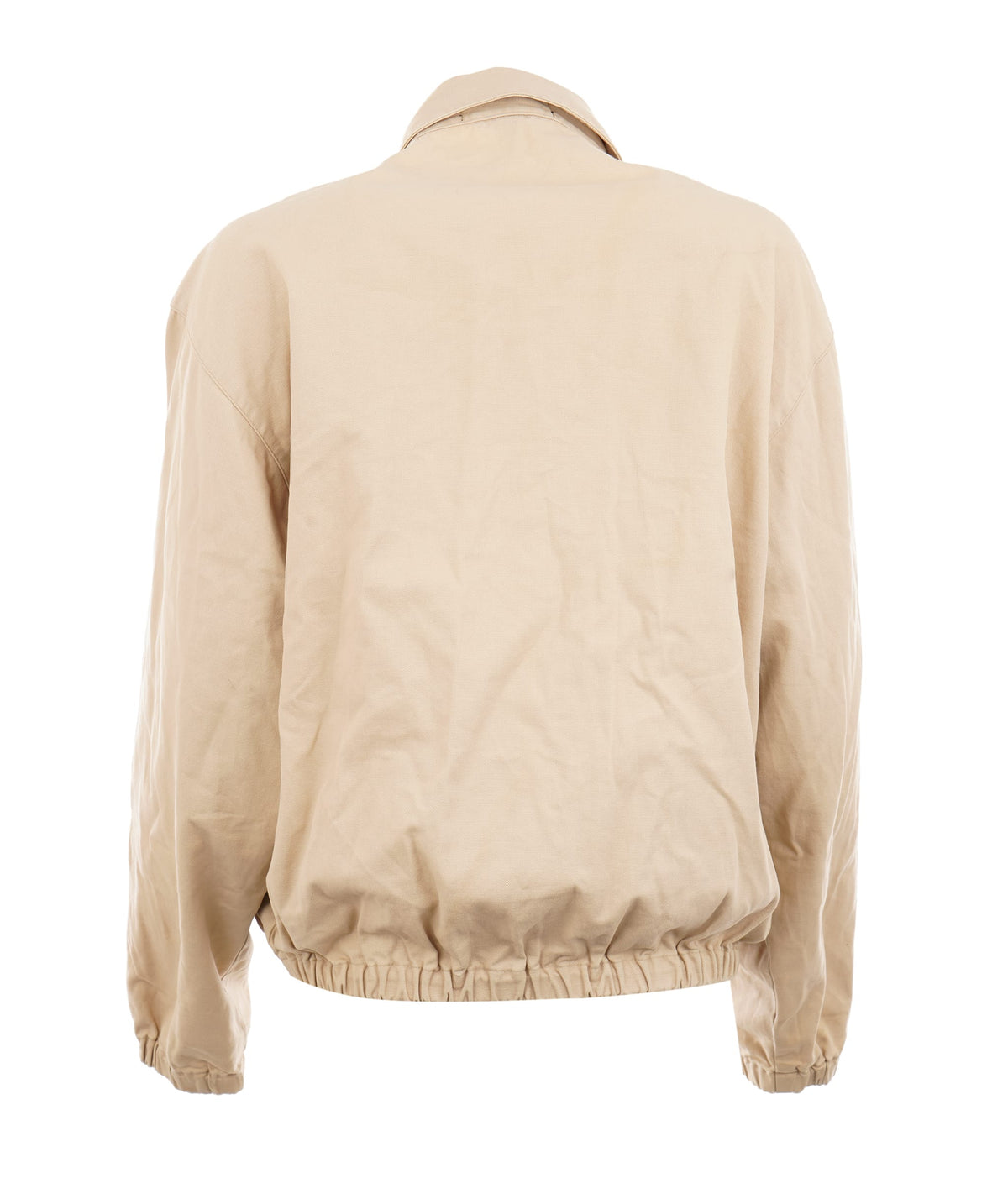 YSL Saint Laurent Medium Vintage Beige Harrington Jacket With A Blue YSL Logo APL0020