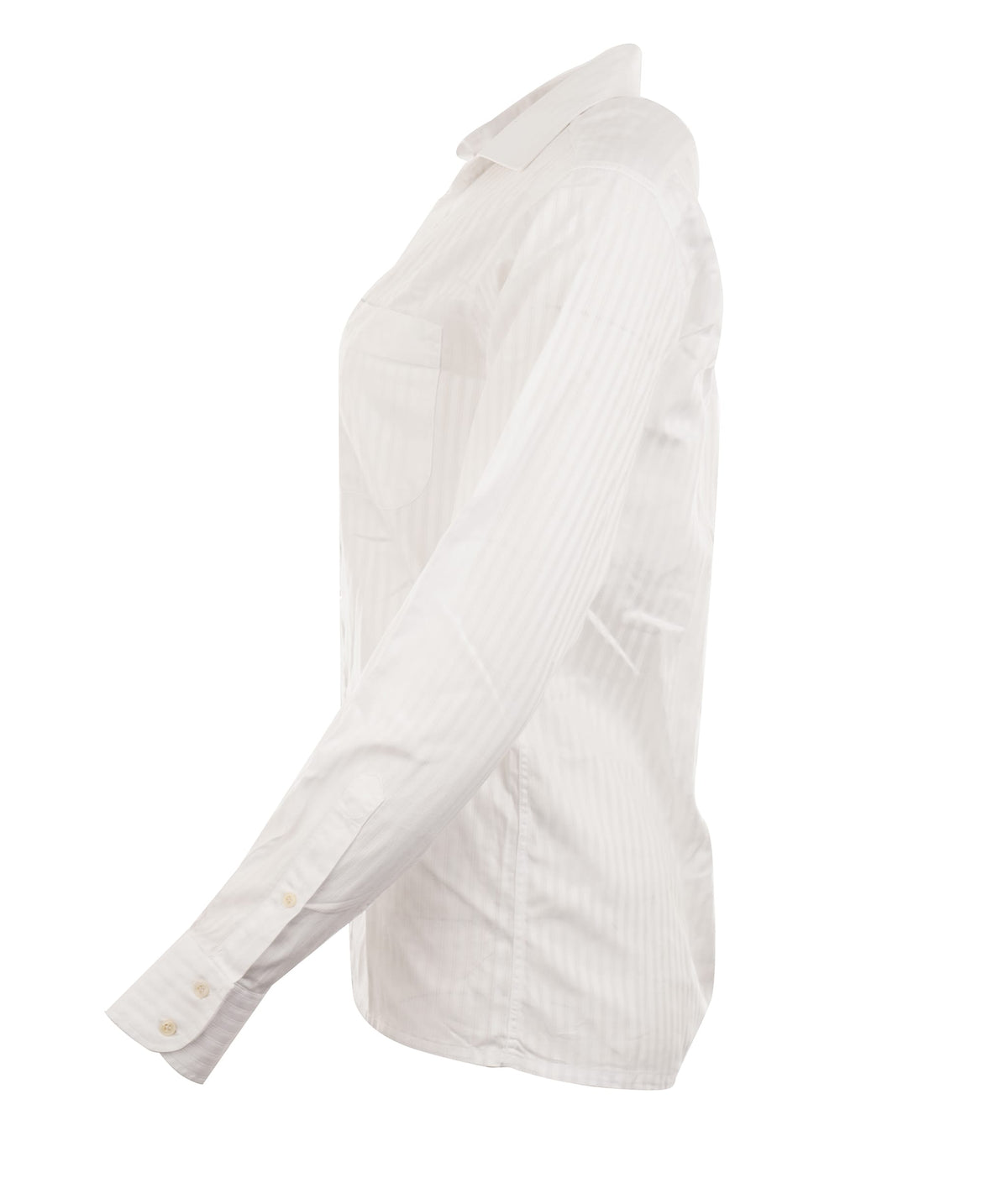 YSL Saint Laurent Medium Vintage Striped White Shirt With YSL Logo On The Pocket APL0021