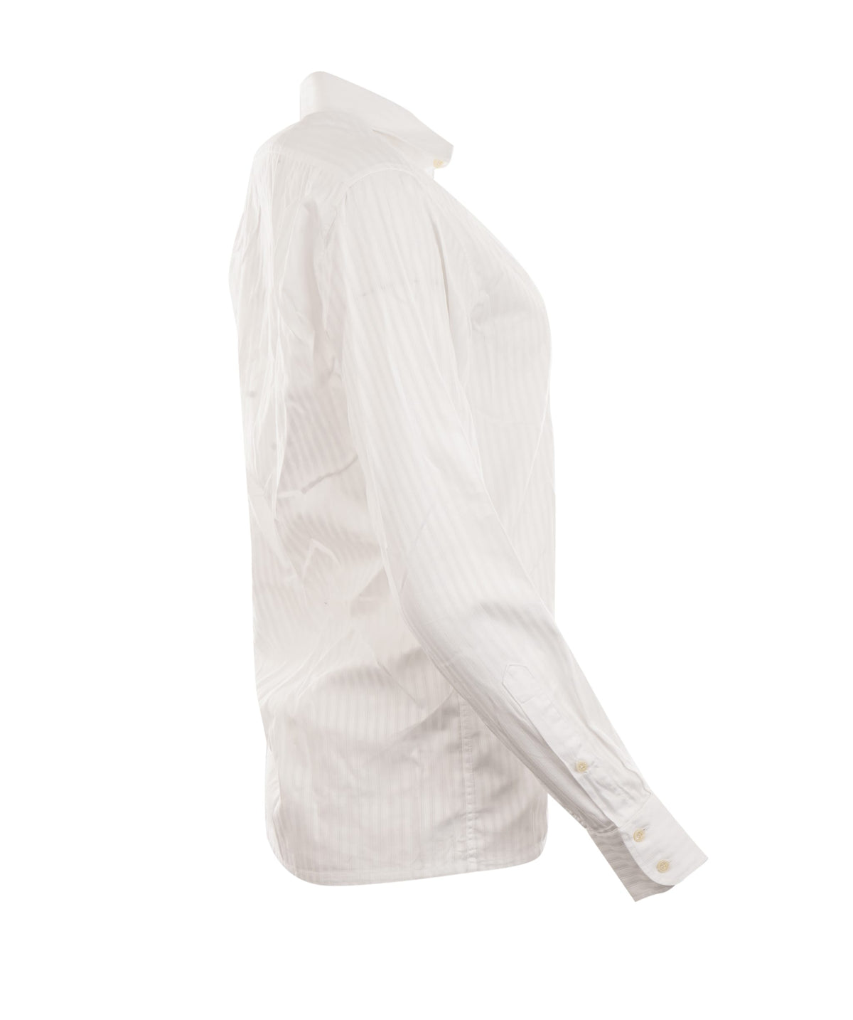 YSL Saint Laurent Medium Vintage Striped White Shirt With YSL Logo On The Pocket APL0021