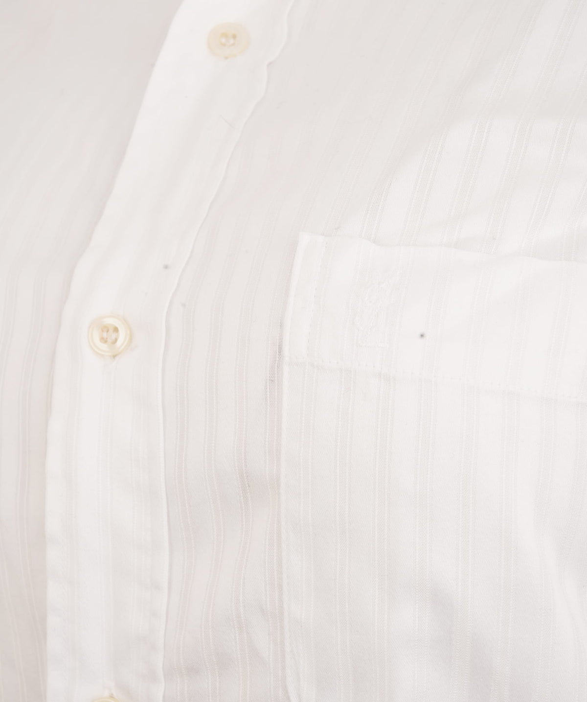 YSL Saint Laurent Medium Vintage Striped White Shirt With YSL Logo On The Pocket APL0021