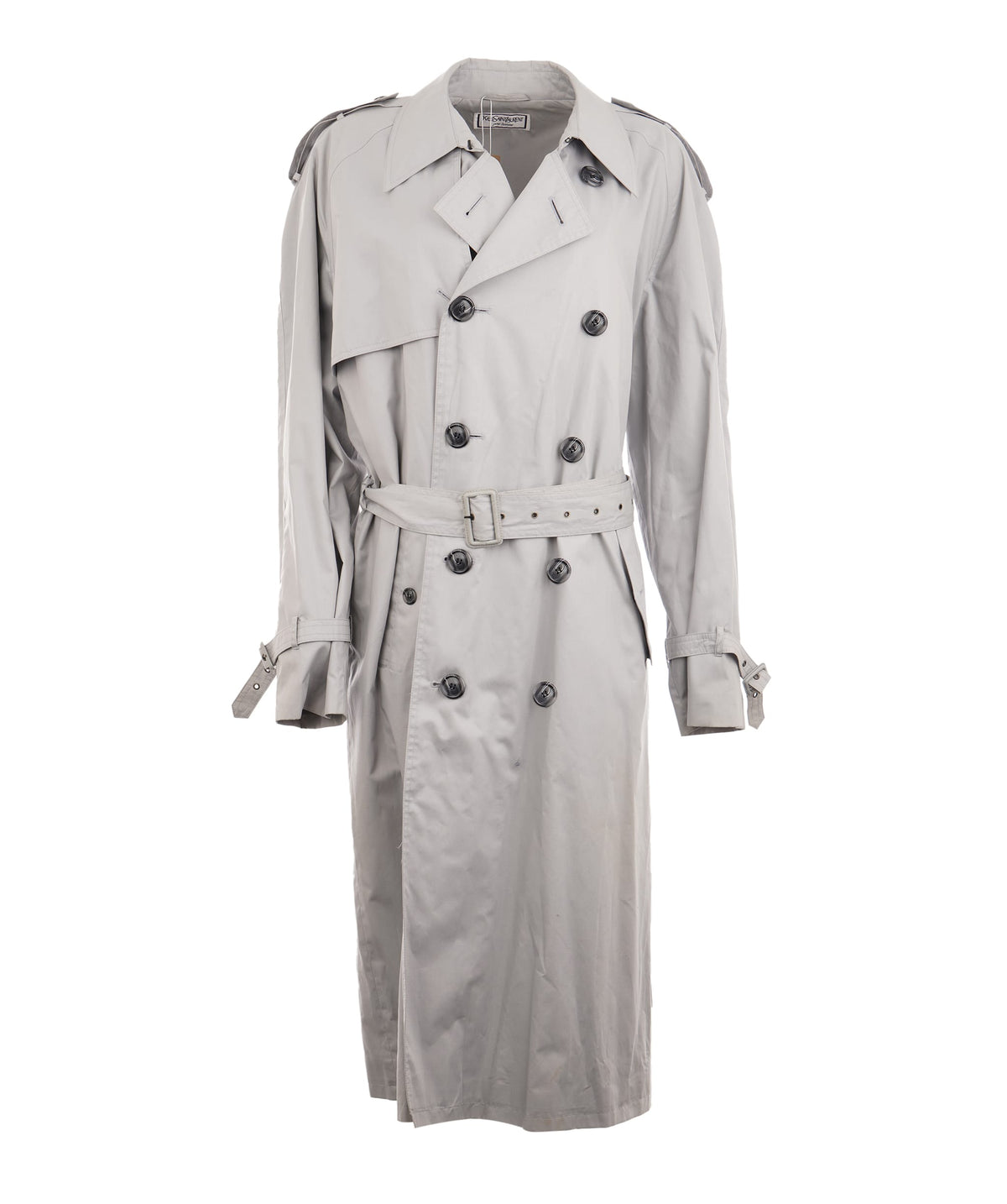 YSL YSL Large Vintage Grey Trench Coat - UK 14-16 APL0018