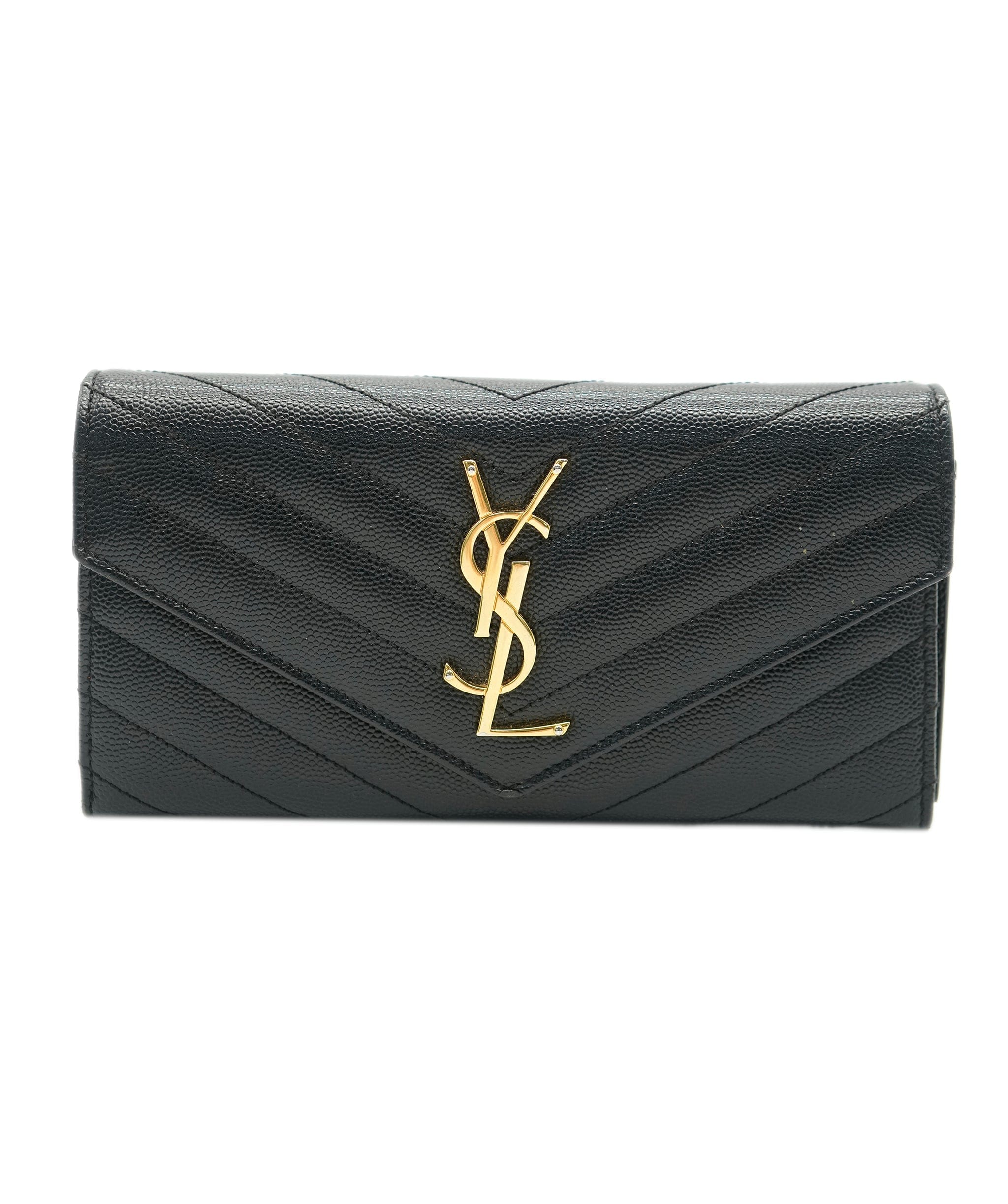 Yves Saint Laurent YSL Black Chevron Wallet ALC1307