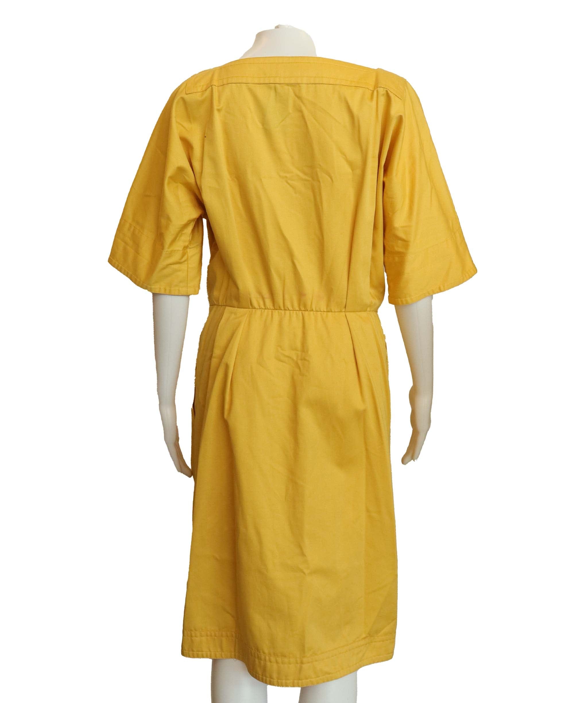 Yves Saint Laurent yves saint laurent yellow dress with white buttons AGC2915