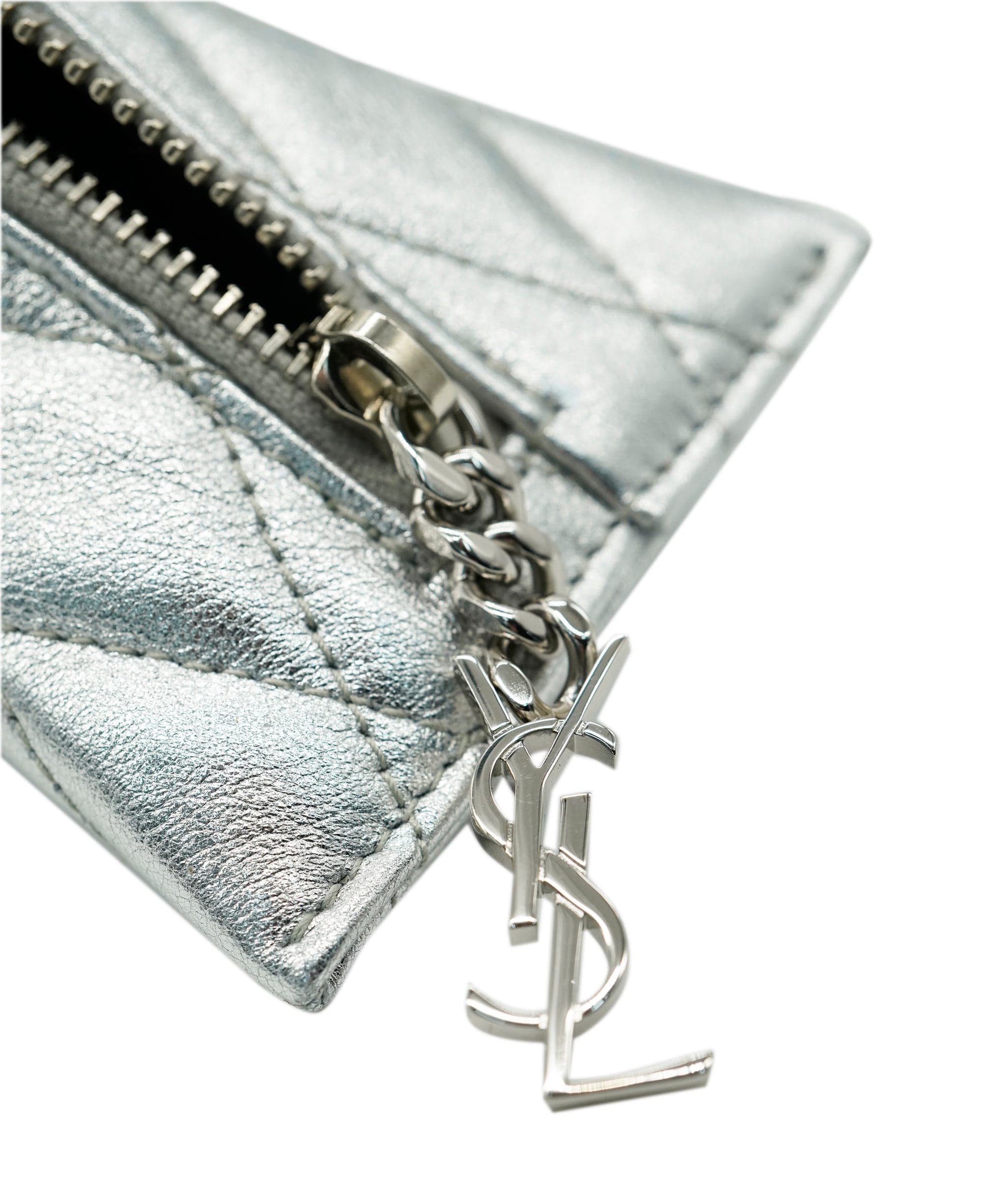Yves Saint Laurent YSL Metallic Logo Zip Wallet ALL0992