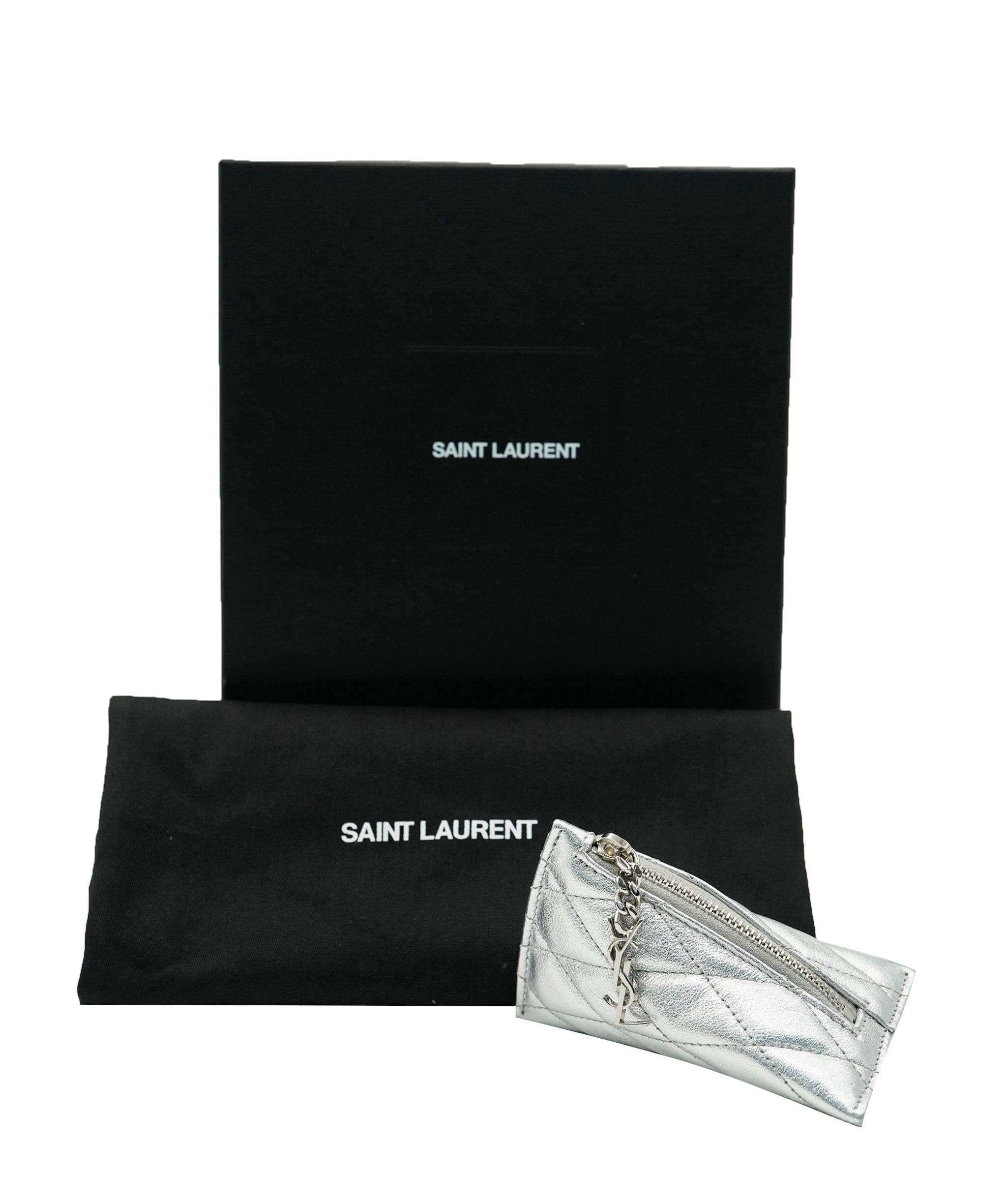 Yves Saint Laurent YSL Metallic Logo Zip Wallet ALL0992