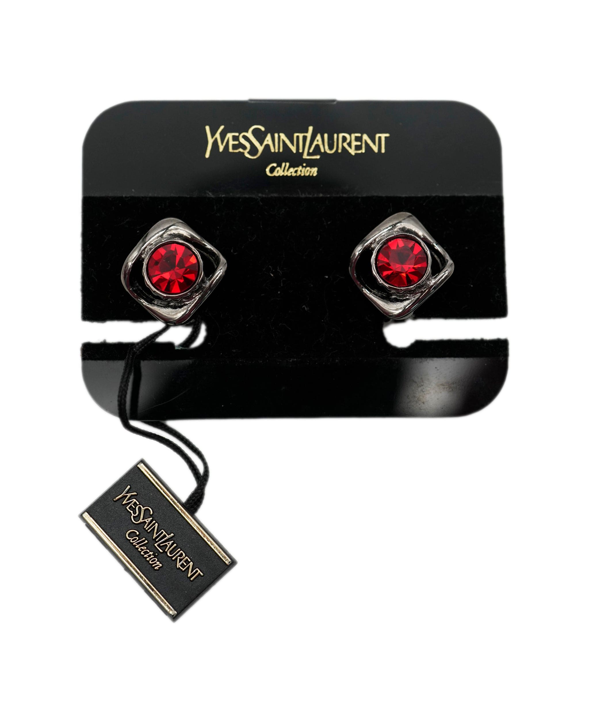 Yves Saint Laurent YSL ruby clip on earrings - AJC0828