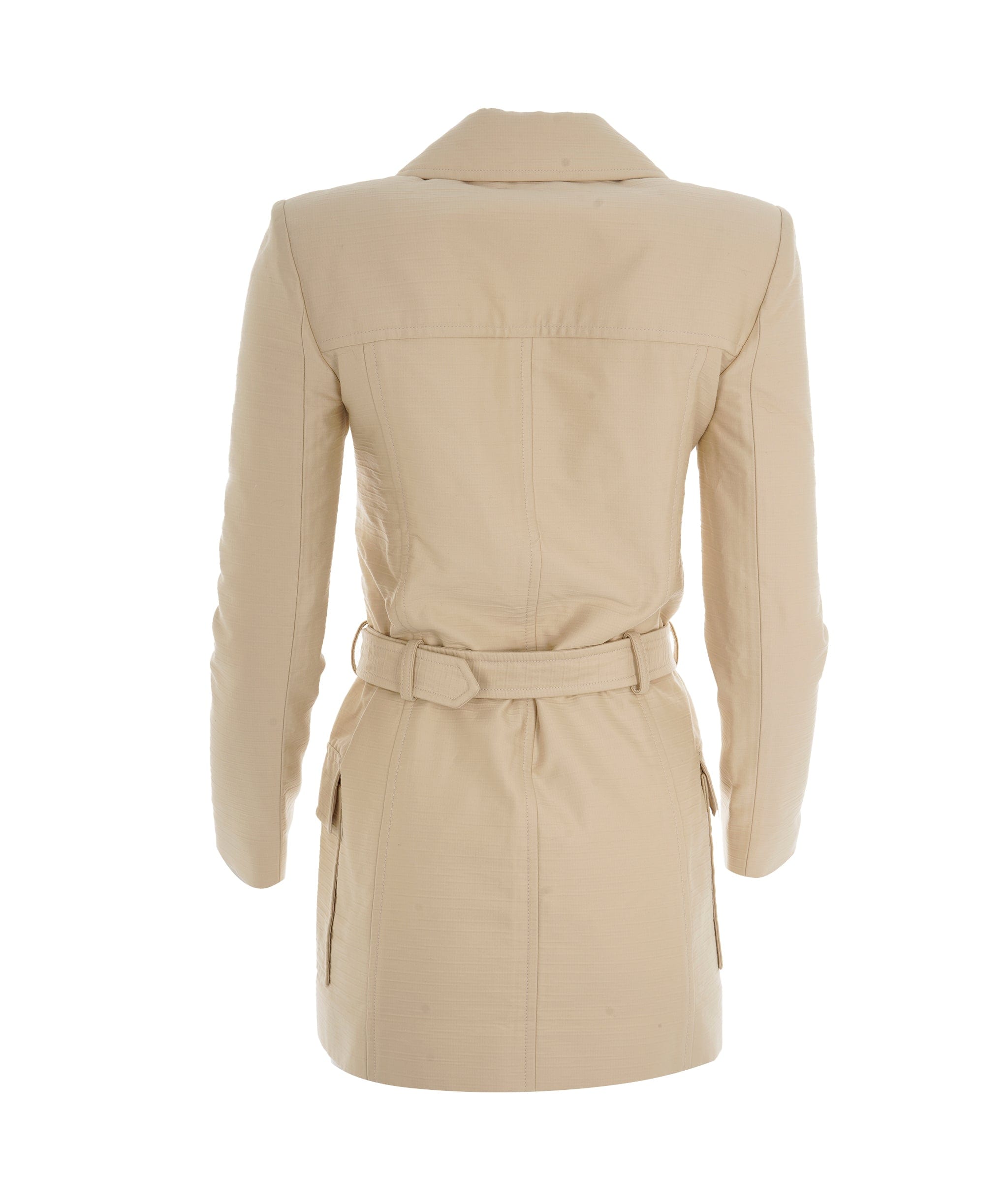 Yves Saint Laurent Saint Laurent Ivory Belted Trench Coat for Timeless Elegance ALC2434