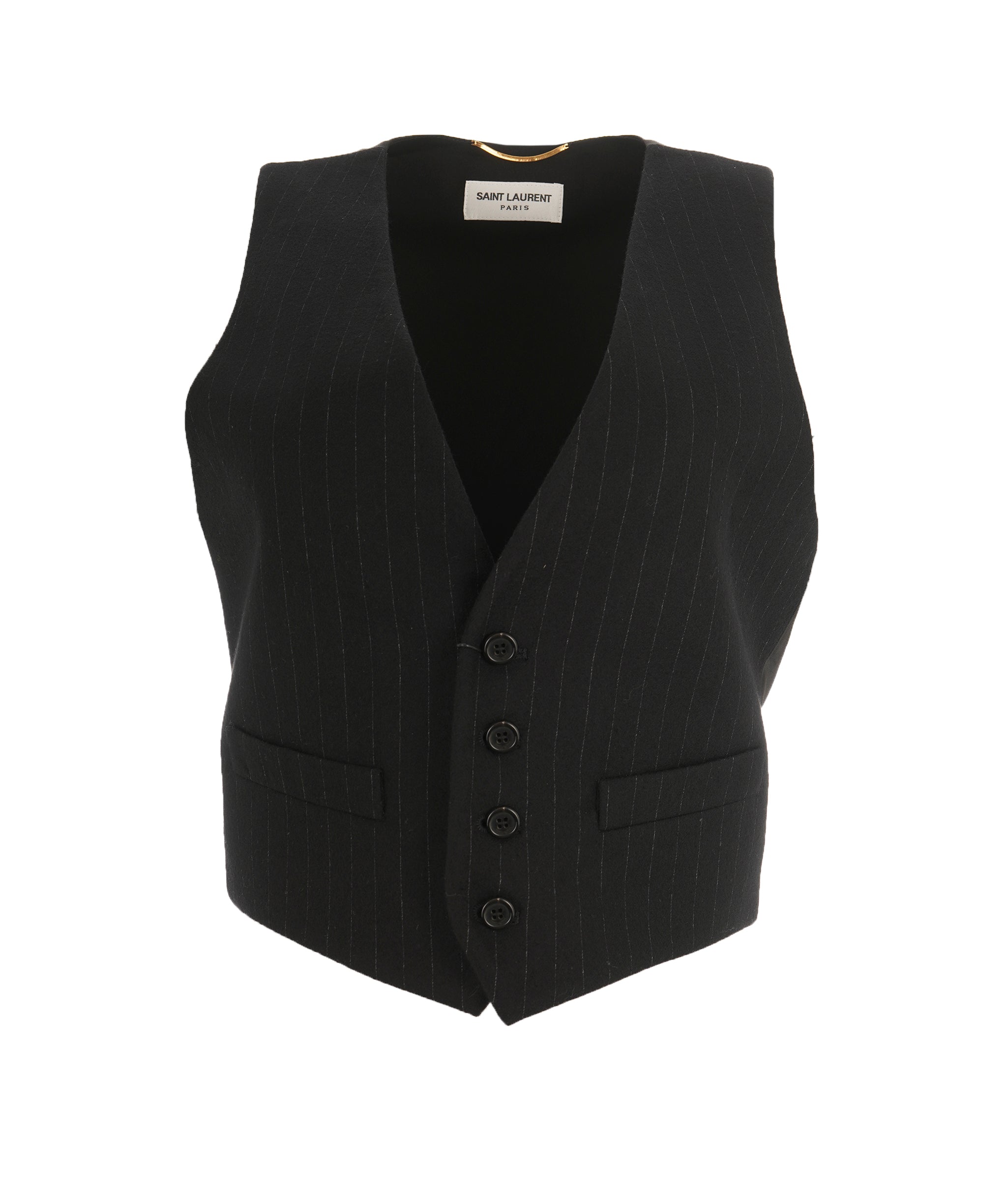 Yves Saint Laurent Saint Laurent Striped Detail Cropped Shoulder Padded Blazer ALC2618