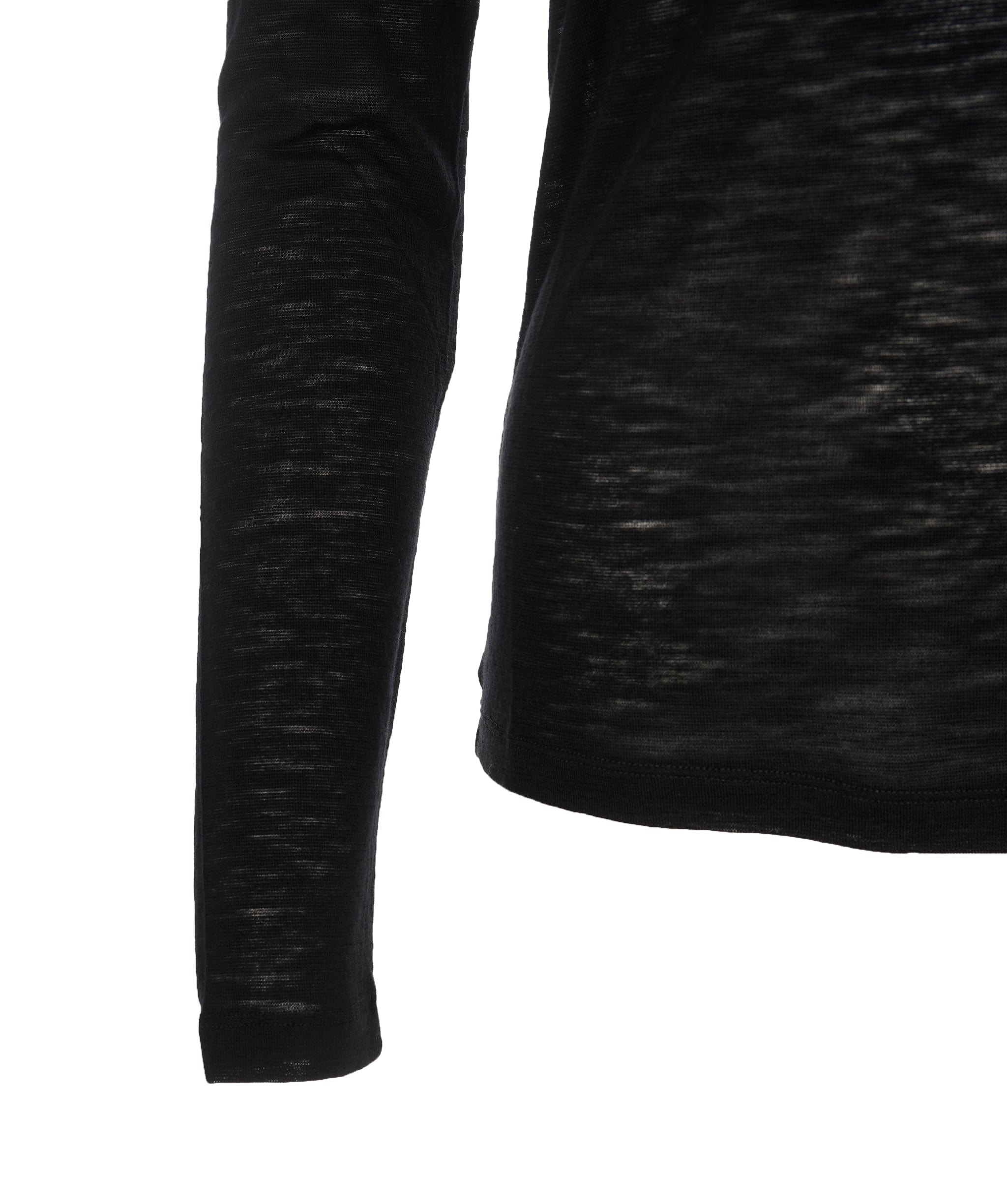 Yves Saint Laurent YSL Black Logo Polo Neck Top ALL0996