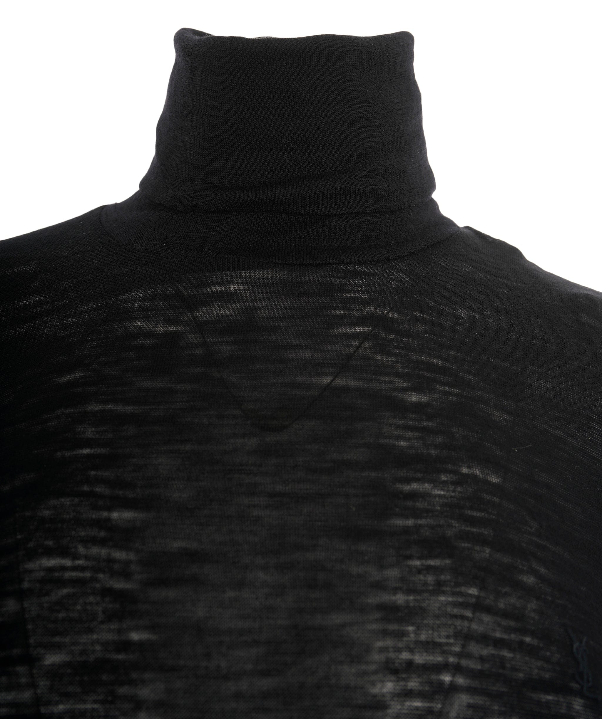 Yves Saint Laurent YSL Black Logo Polo Neck Top ALL0996