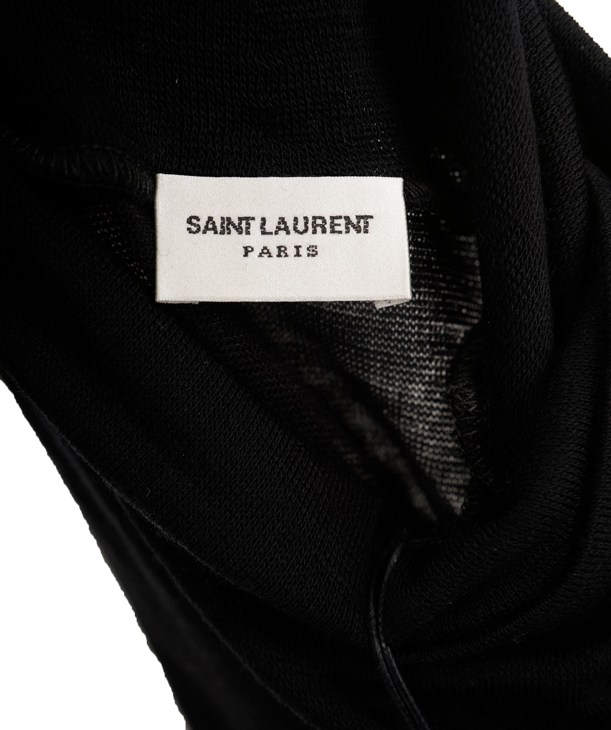 Yves Saint Laurent YSL Black Logo Polo Neck Top ALL0996