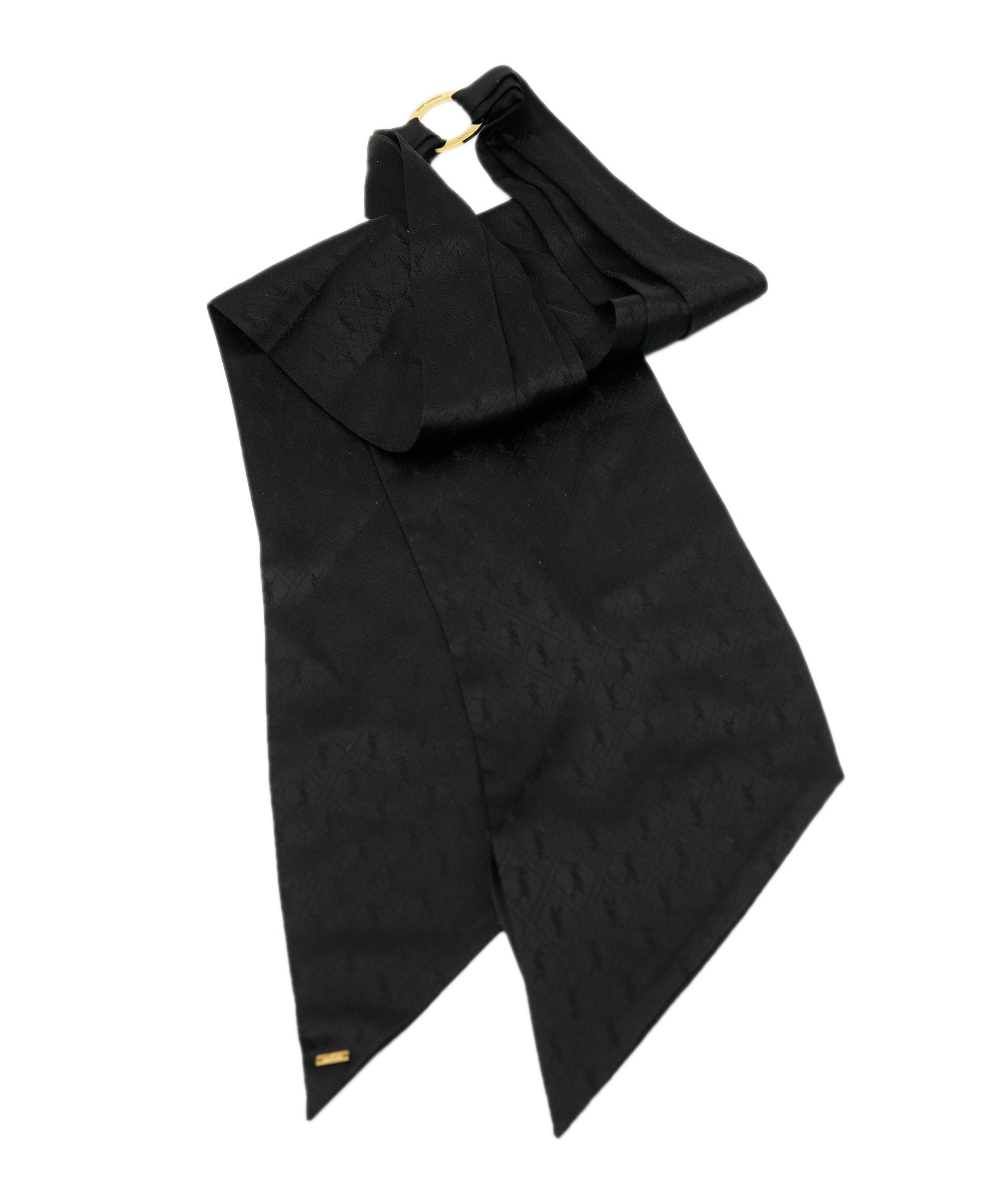 Yves Saint Laurent YSL Black Silk Twilly ALL0997