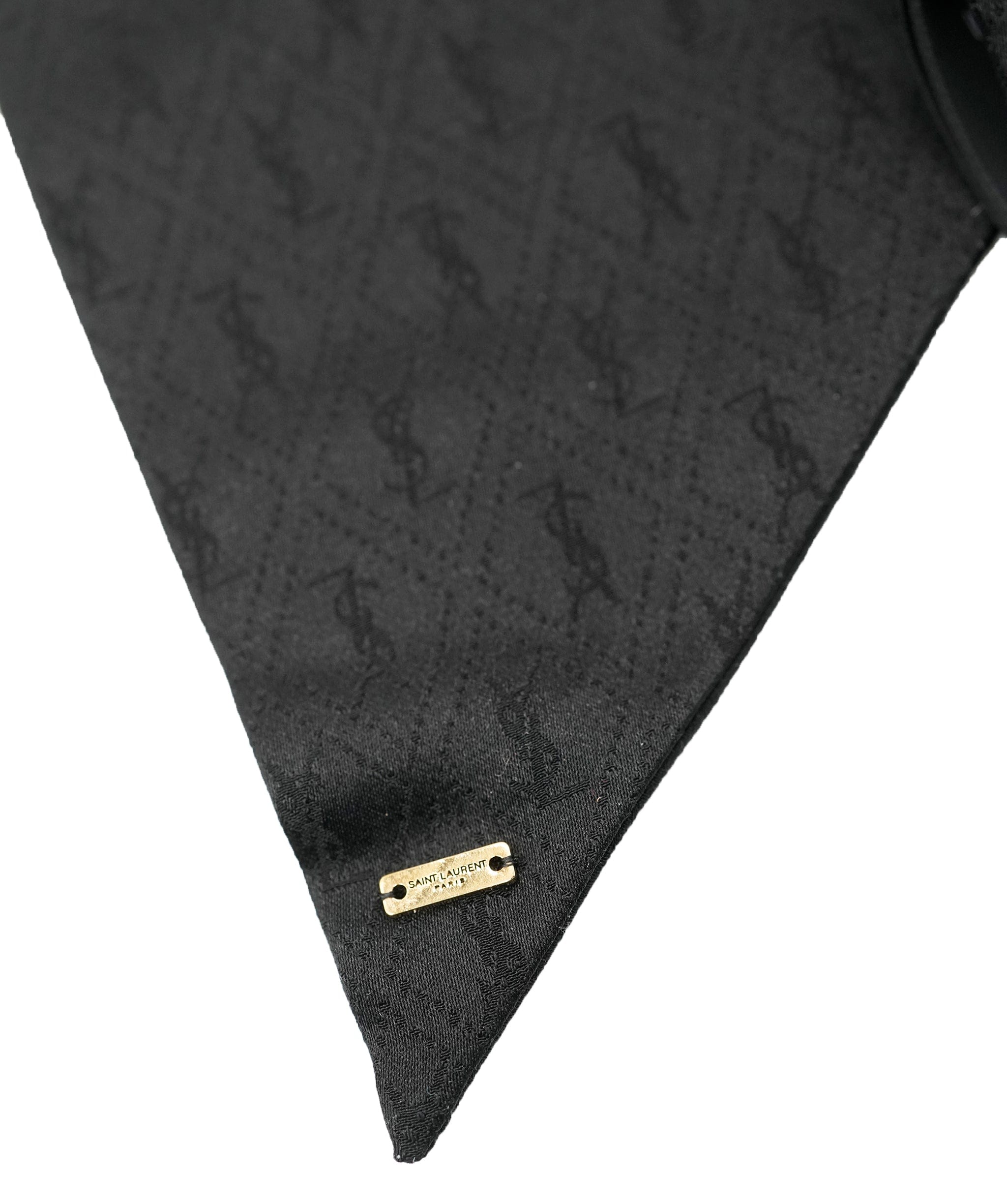 Yves Saint Laurent YSL Black Silk Twilly ALL0997