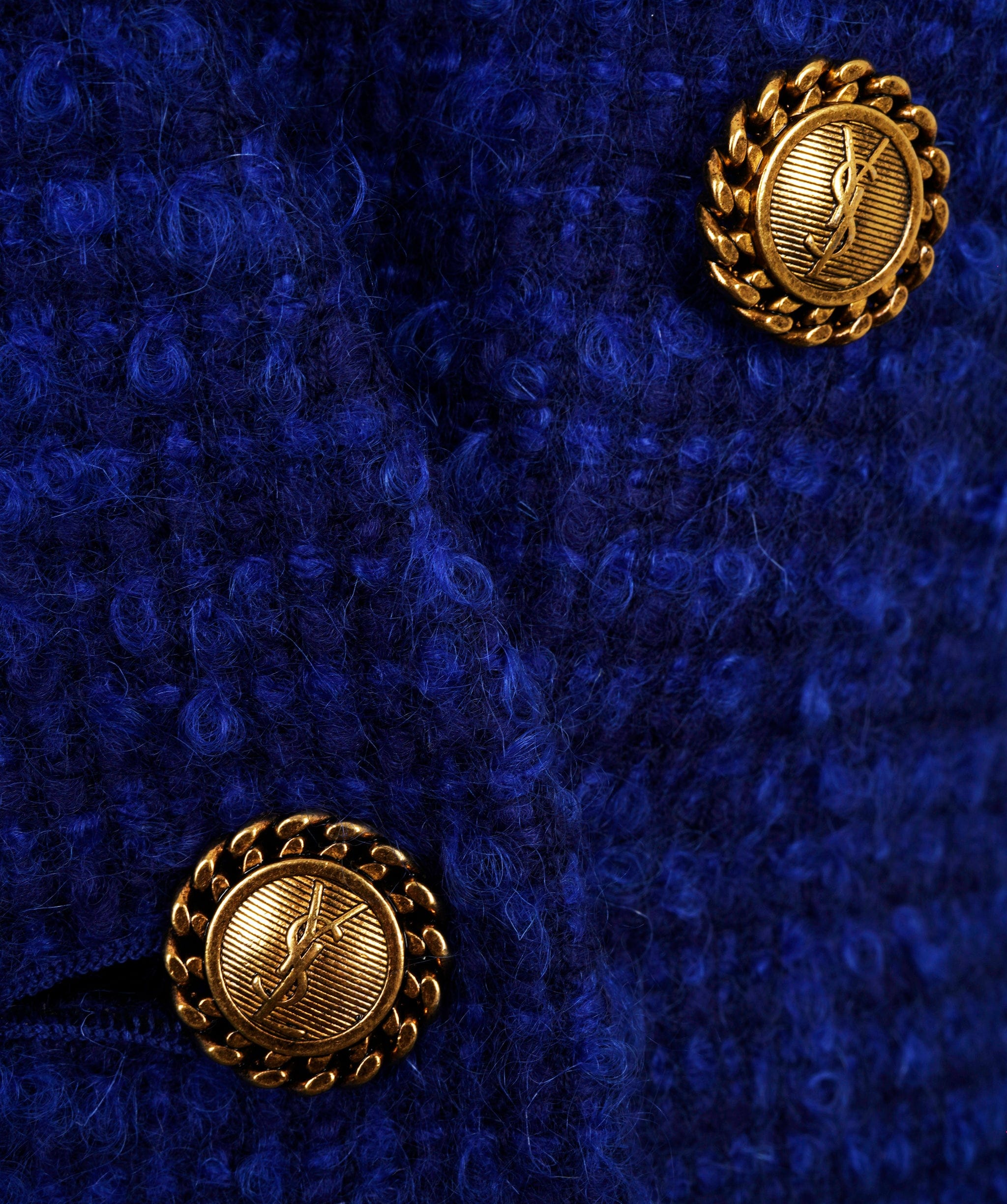 Yves Saint Laurent YSL Blue Tweed Jacket ALC3137