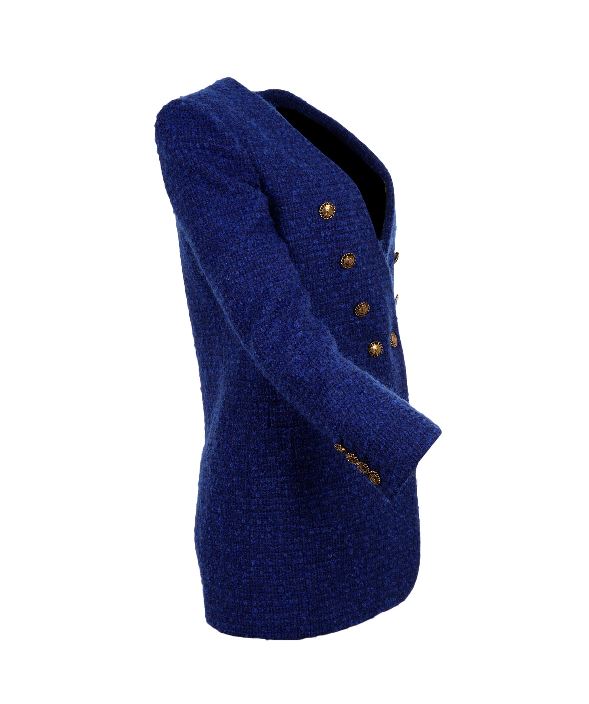 Yves Saint Laurent YSL Blue Tweed Jacket ALC3137