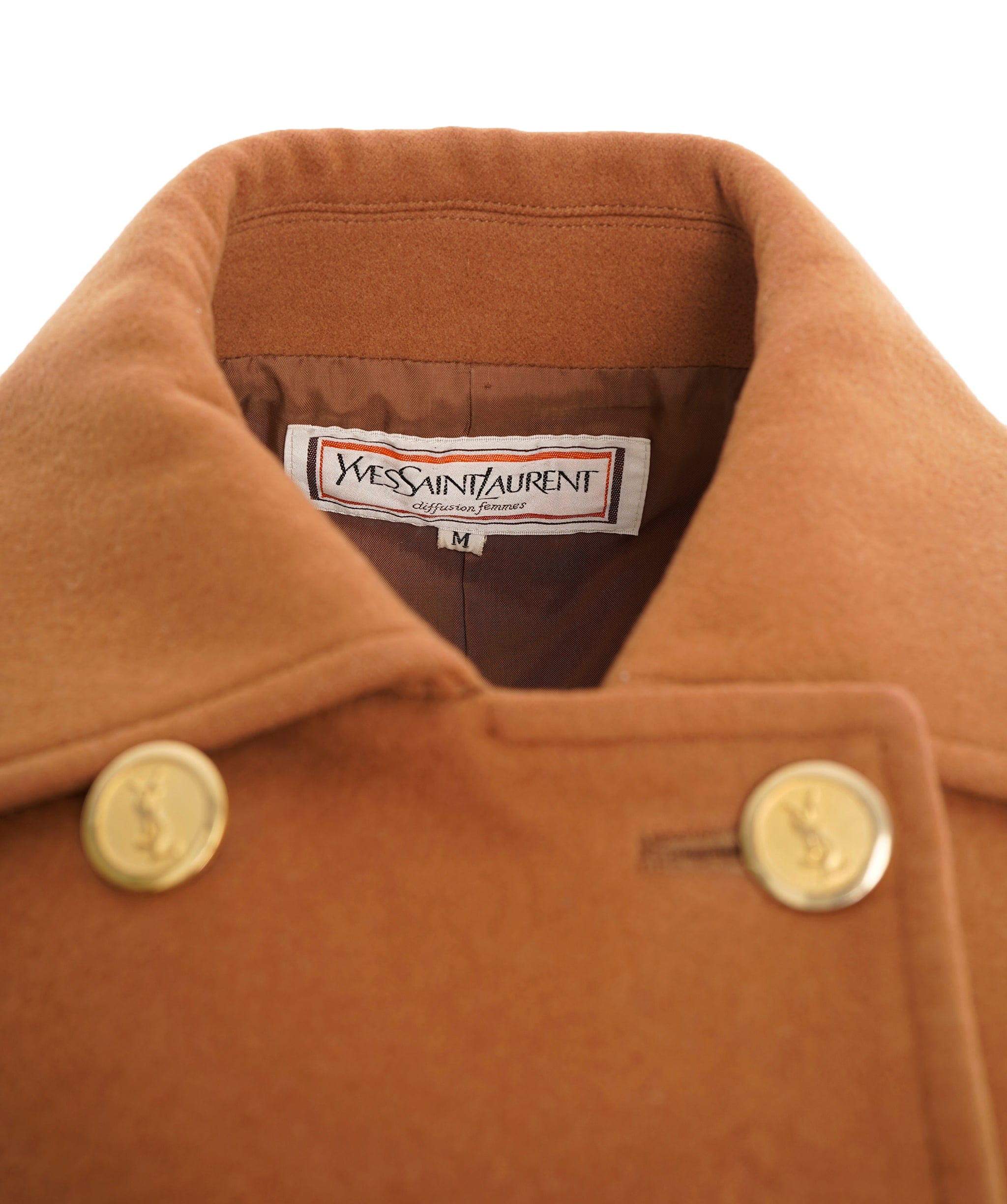 Yves Saint Laurent YSL Caramel Wool Coat ALC3006