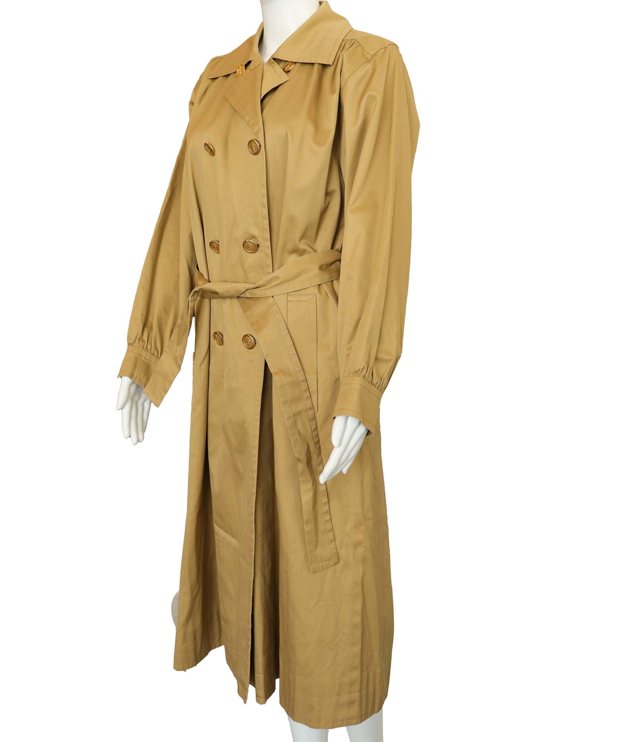 Yves Saint Laurent YSL Logo Trench Coat Beige DXBS4288