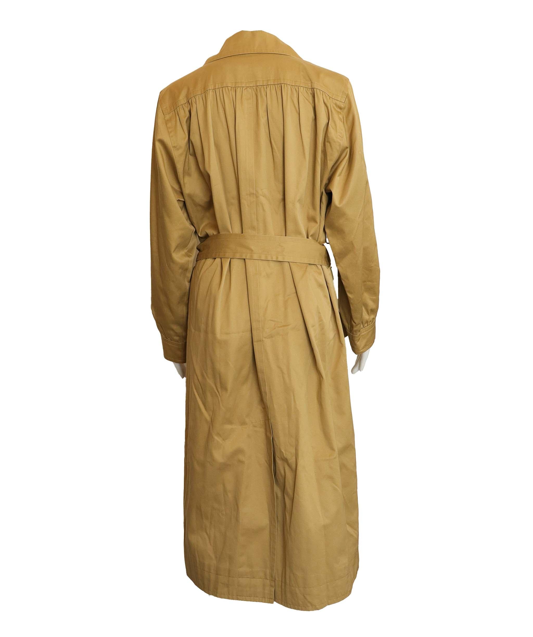 Yves Saint Laurent YSL Logo Trench Coat Beige DXBS4288