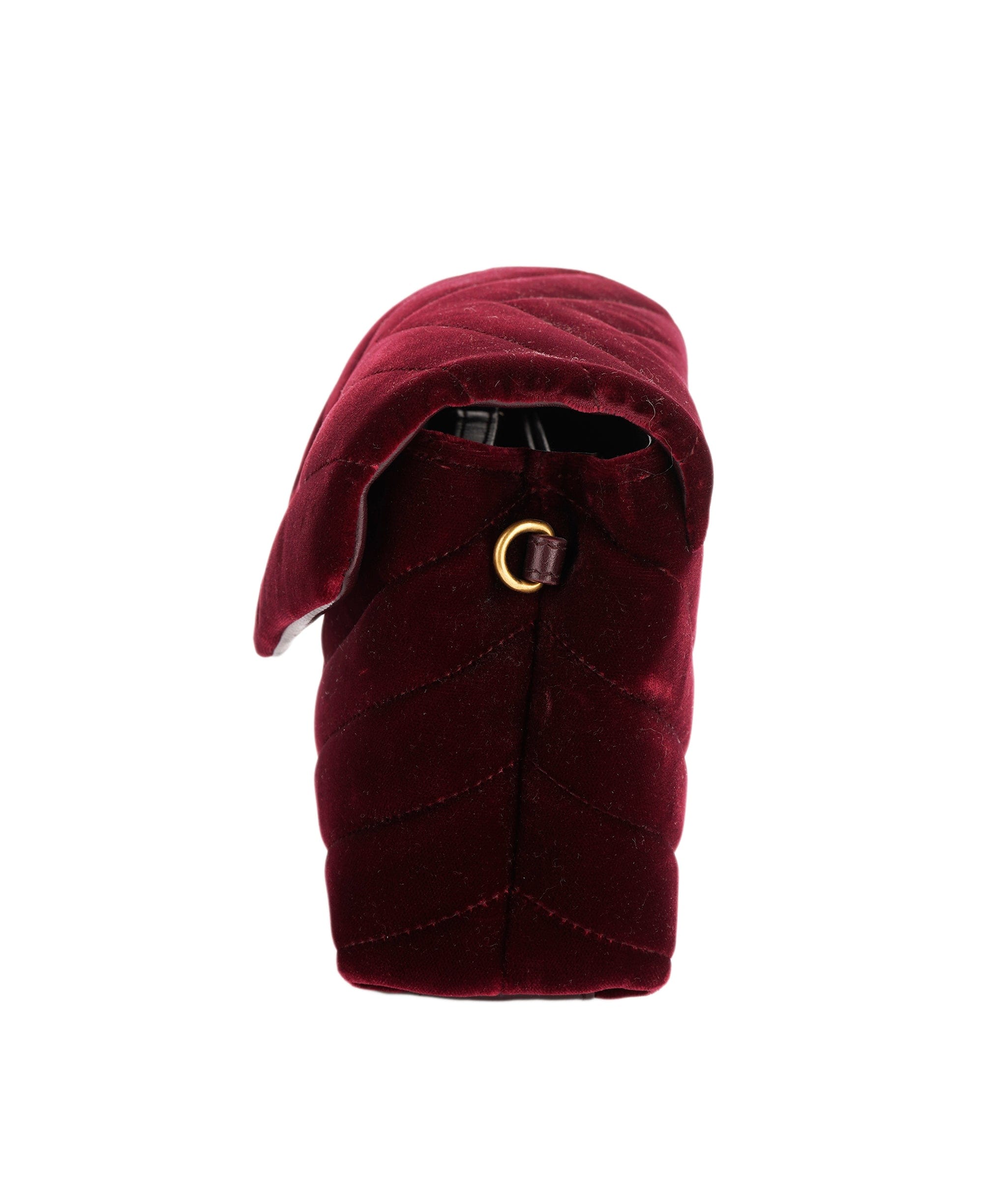 Yves Saint Laurent YSL Lou Lou Velvet Burgundy Crossbody Bag ALC2028