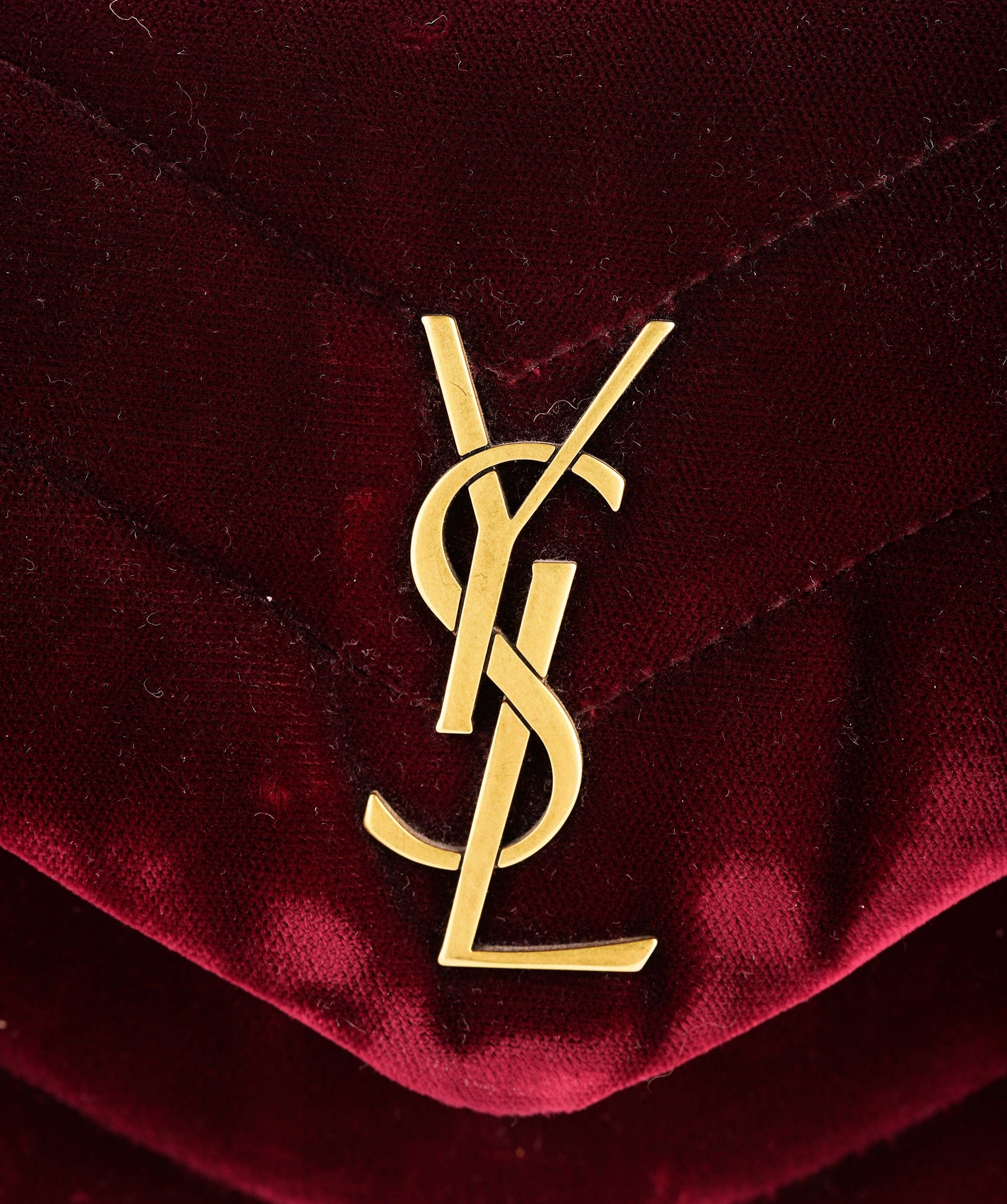 Yves Saint Laurent YSL Lou Lou Velvet Burgundy Crossbody Bag ALC2028