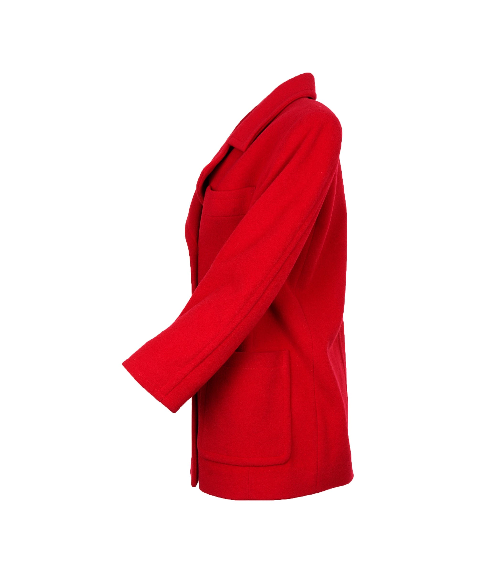 Yves Saint Laurent YSL Red Wool Long Coat ALC3139