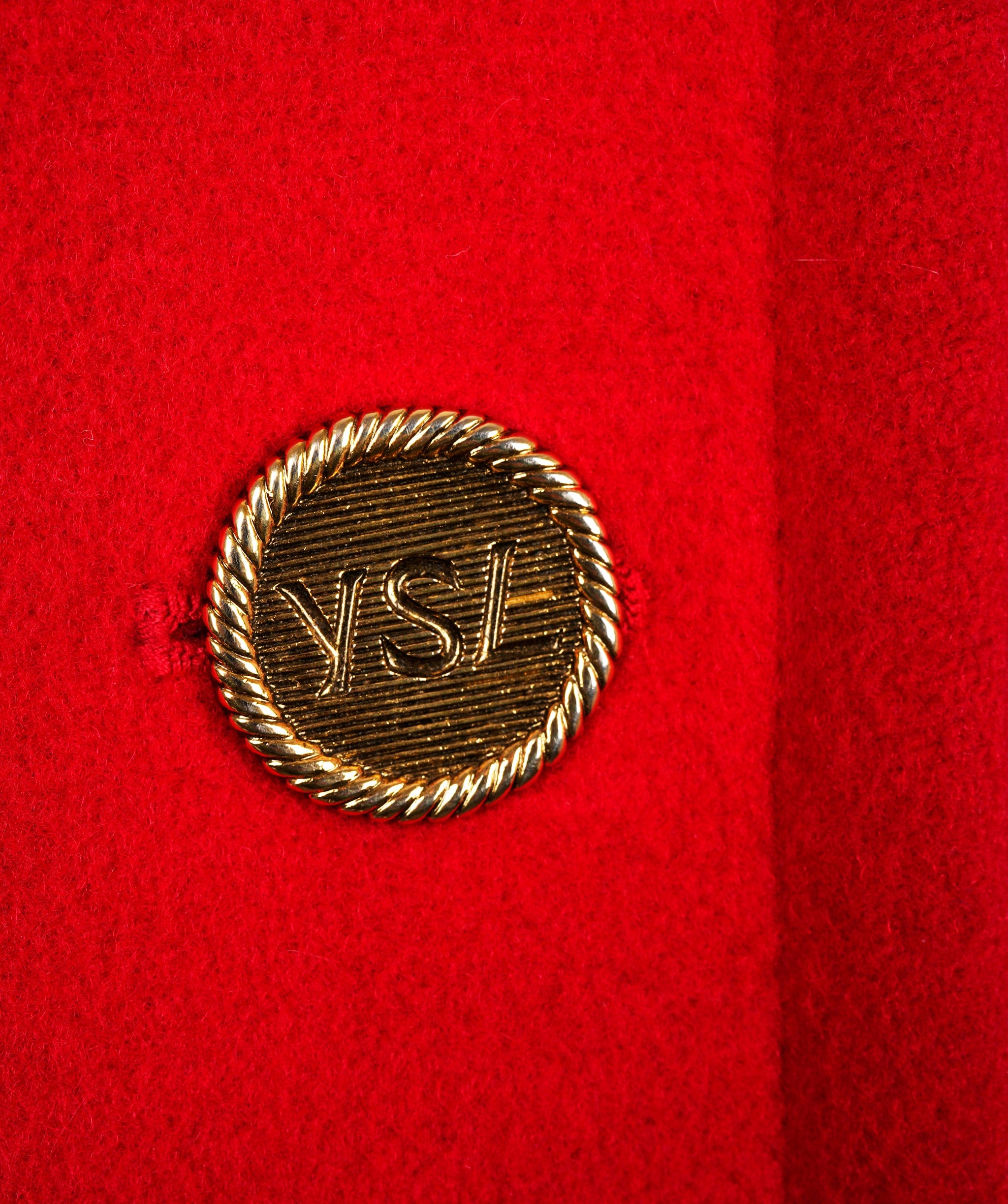 Yves Saint Laurent YSL Red Wool Long Coat ALC3139