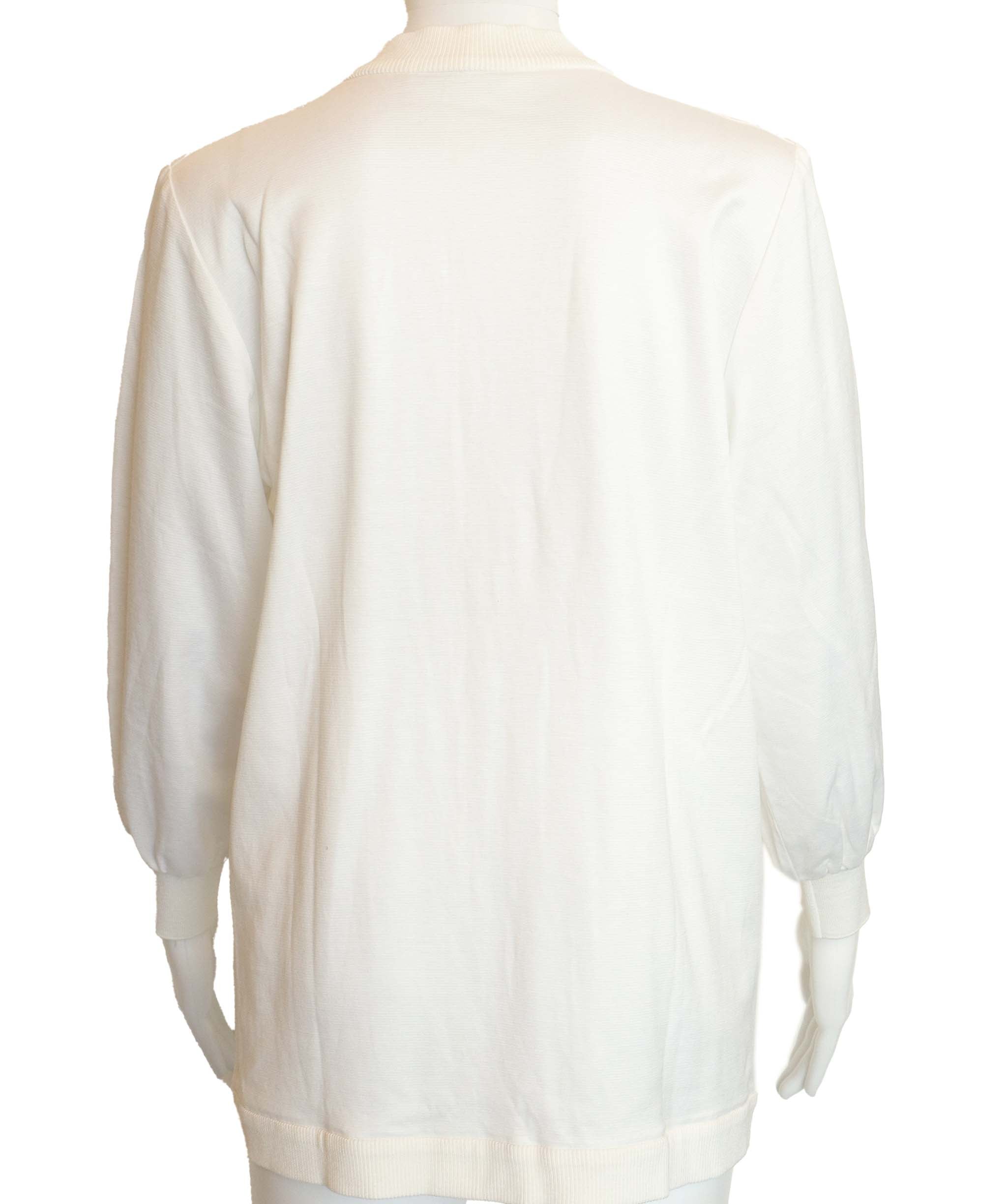 Yves Saint Laurent YSL Studs Logo Cardigan White Gold DXBS4313