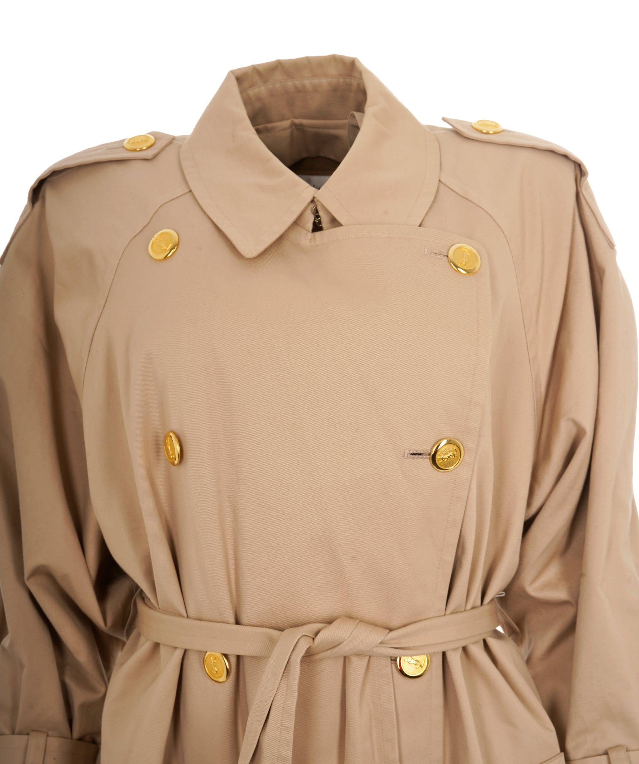 Yves Saint Laurent YSL Vintage Trench Coat With Checked Style Lining ALC3541