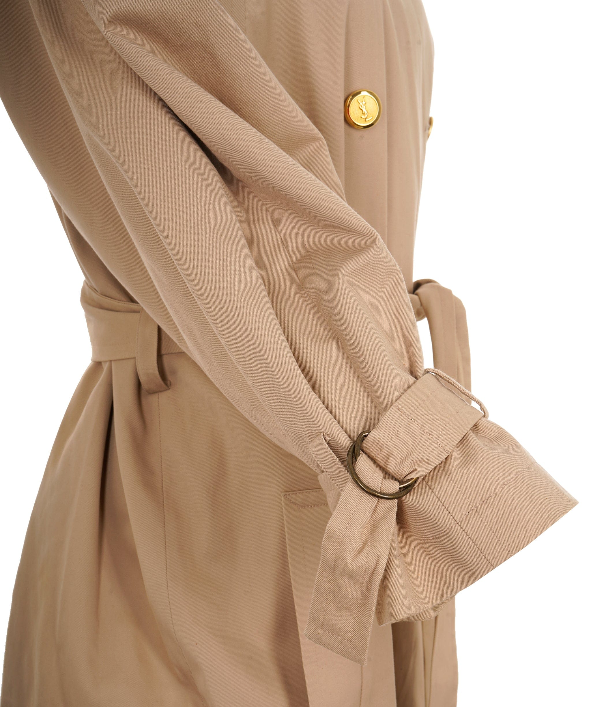 Yves Saint Laurent YSL Vintage Trench Coat With Checked Style Lining ALC3541