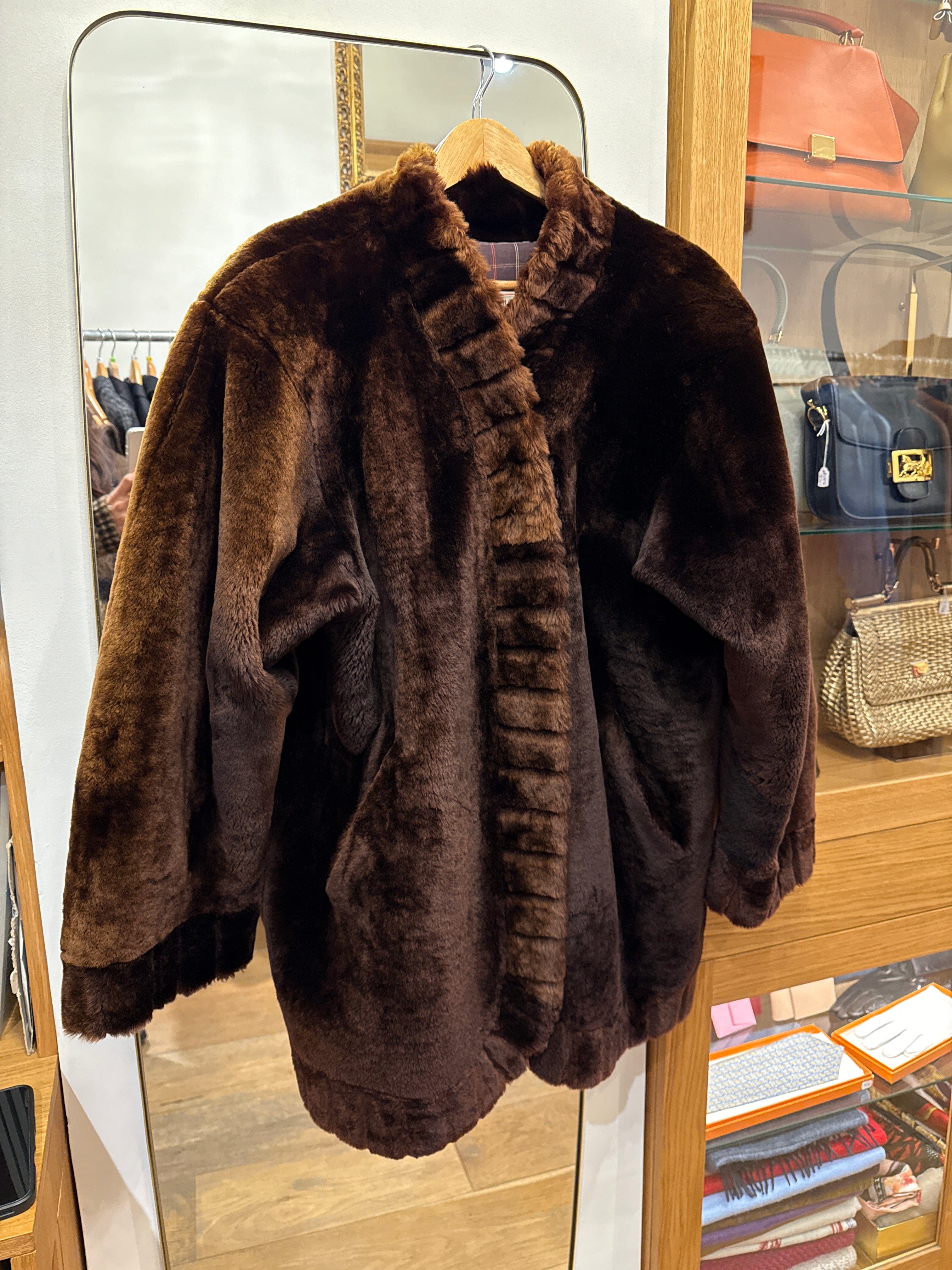Yves Saint Laurent Yves Saint Laurent Brown sherling coat AGC3084